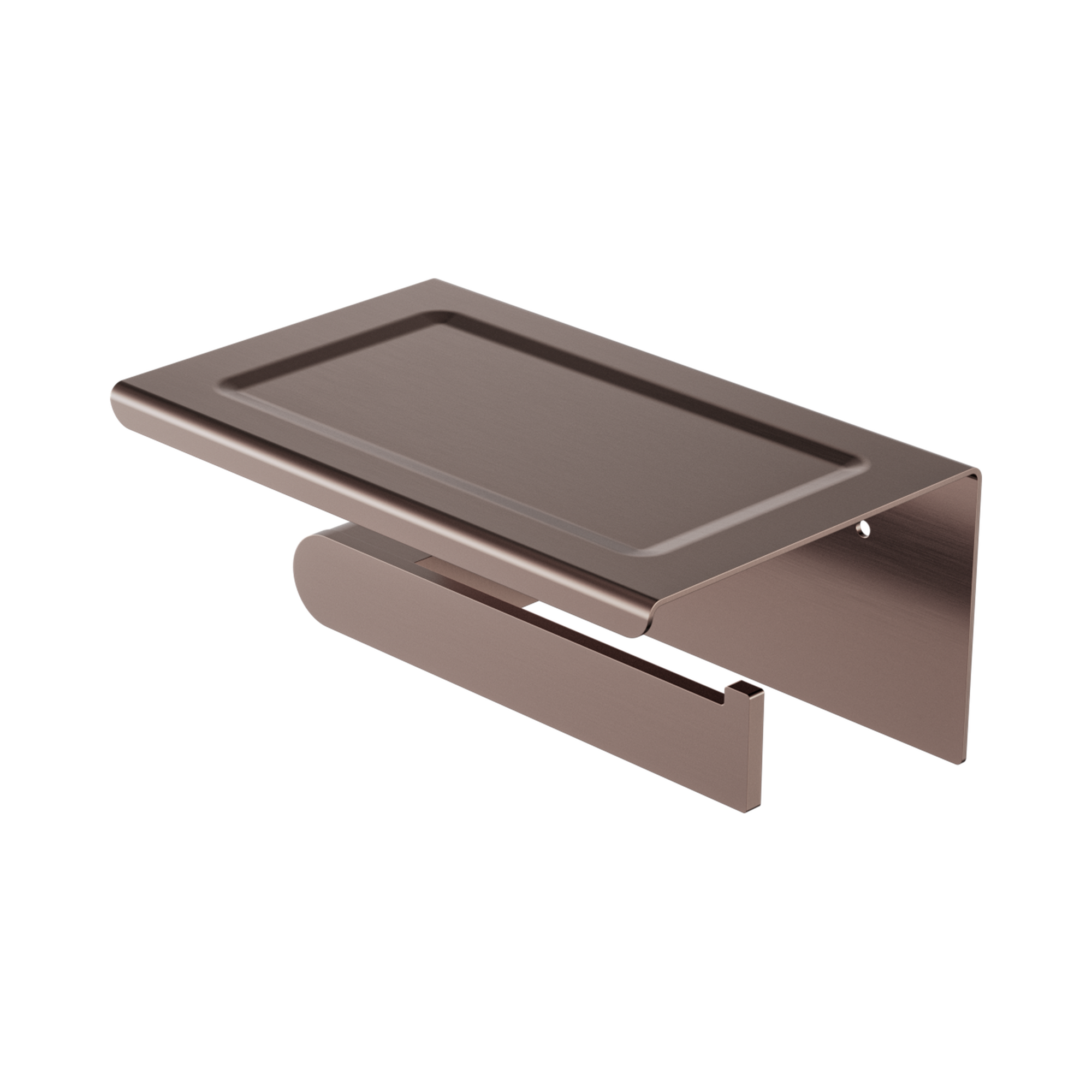 NR9086a BZ Bianca Toilet Roll Holder With Phone Holder Brushed Bronze image 1