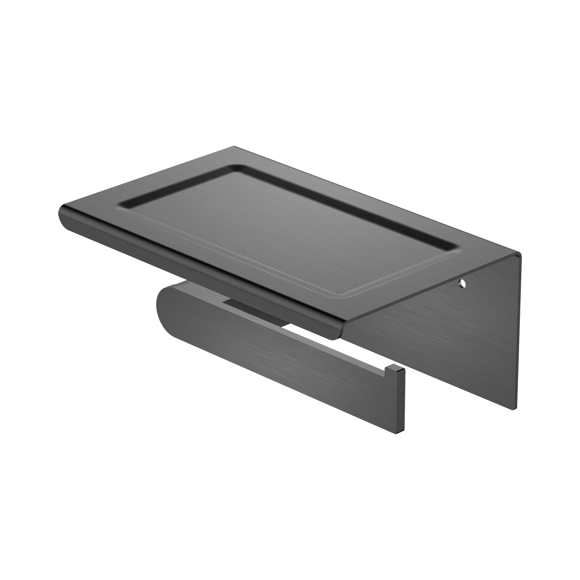 NR9086a GM Bianca Toilet Roll Holder With Phone Holder Gun Metal image 1