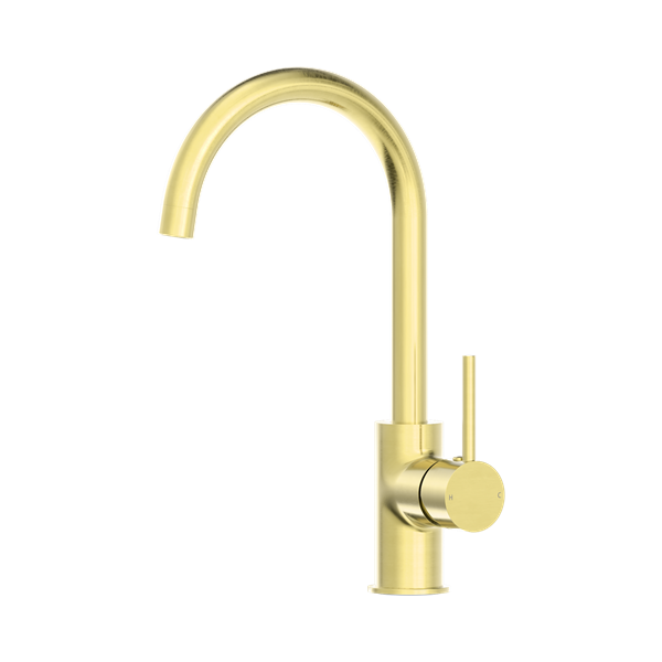 NRA250807 BG Dolce Kitchen Mixer Gooseneck All Pressure Brushed Gold Thumb