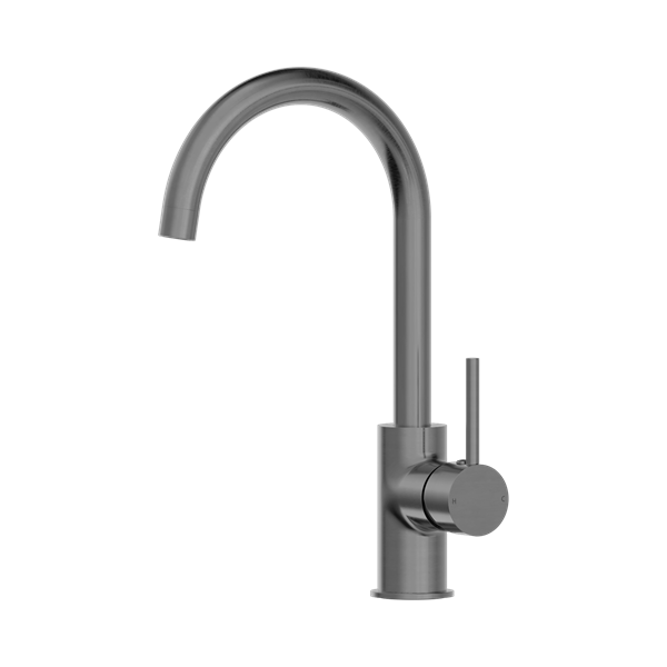 NRA250807 GM Dolce Kitchen Mixer Gooseneck All Pressure Gun Metal Thumb