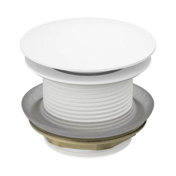 NRA707 MW 40mm Bath Pop Up Plug With Removable Waste No Overflow Matte White Thumb