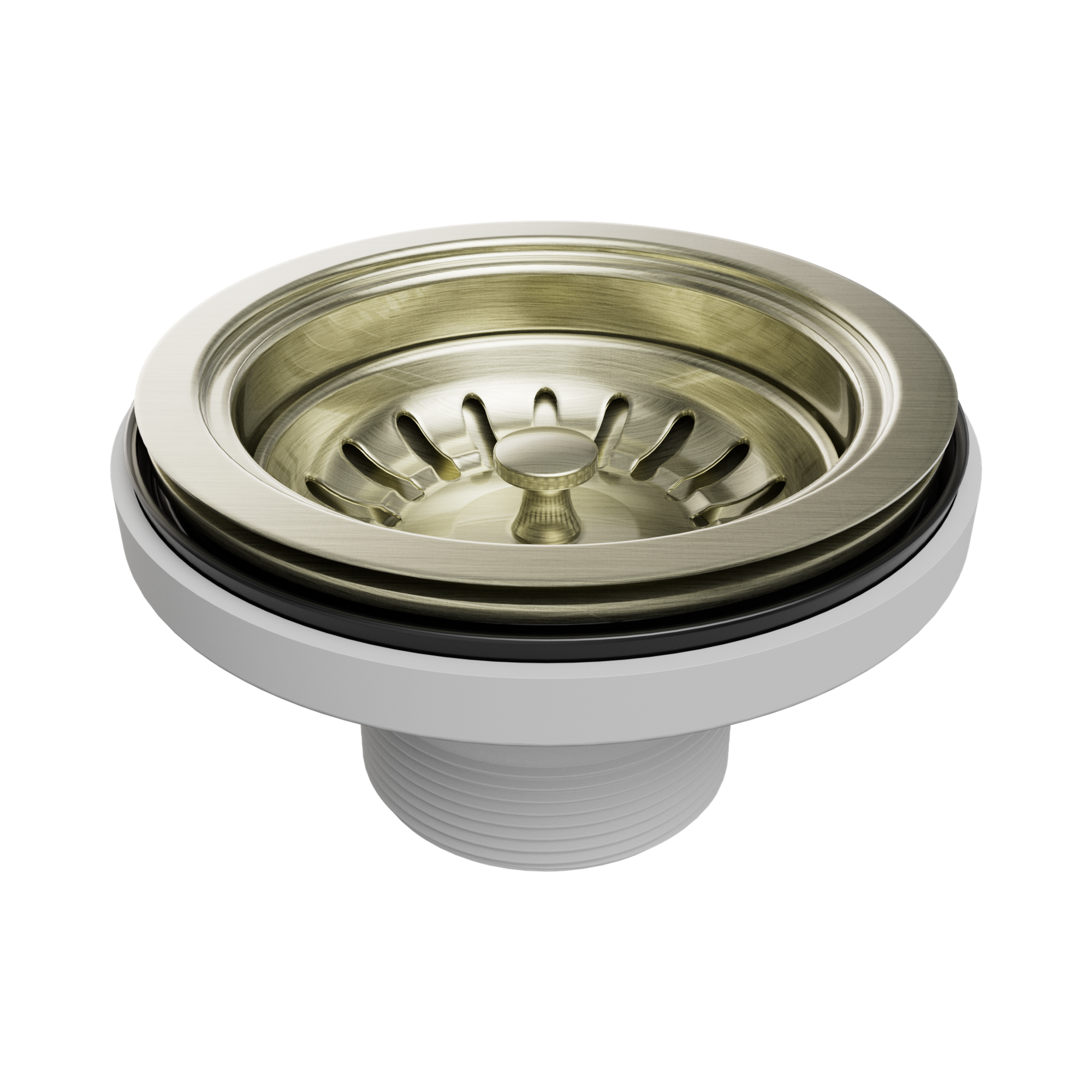 NRA708 AB Pull Out Kitchen Sink Basket Waste Aged Brass image 1