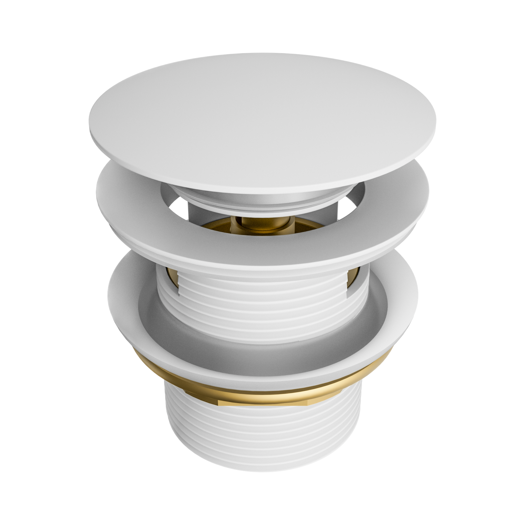 NRA710 MW Pop Up Bath Waste 40mm With Overflow Matte White image 1