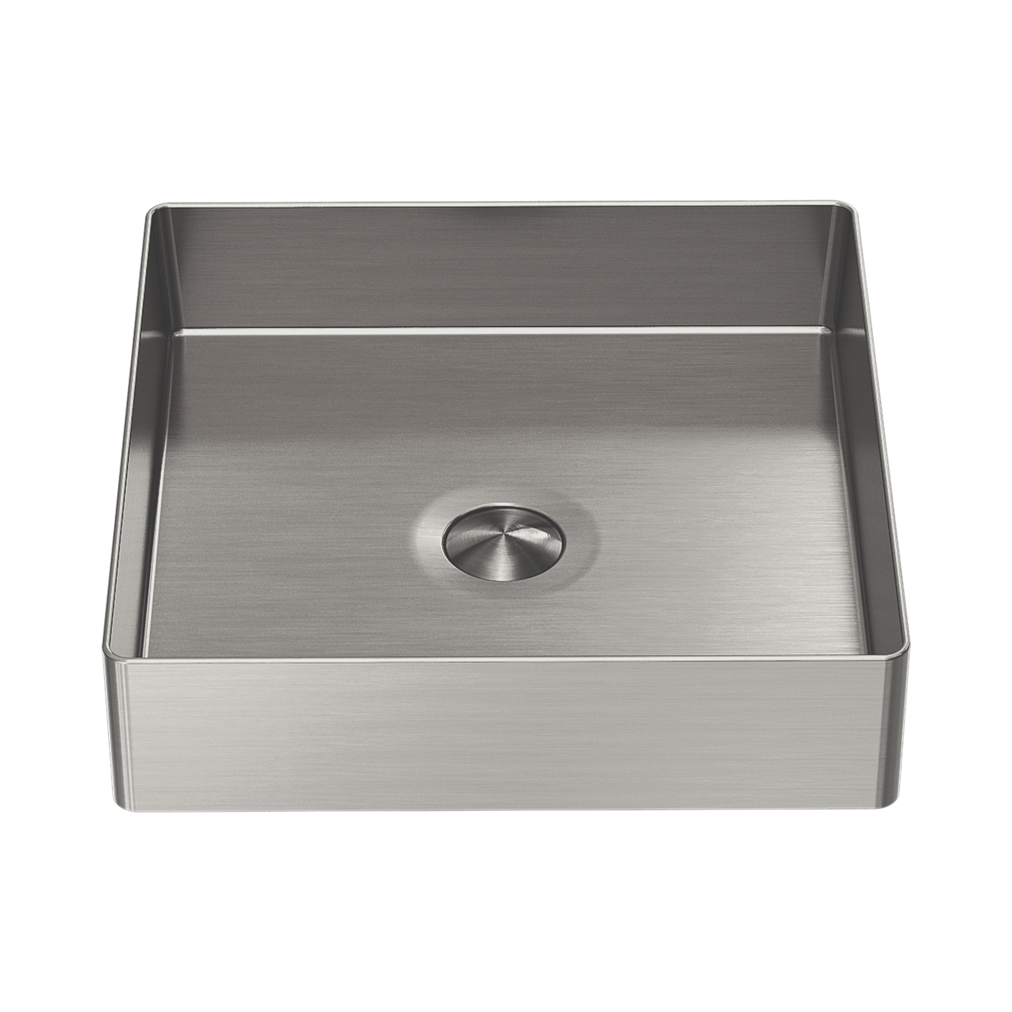 NRB401s BN Opal Square 400mm Stainless Steel Basin Brushed Nickel image 1