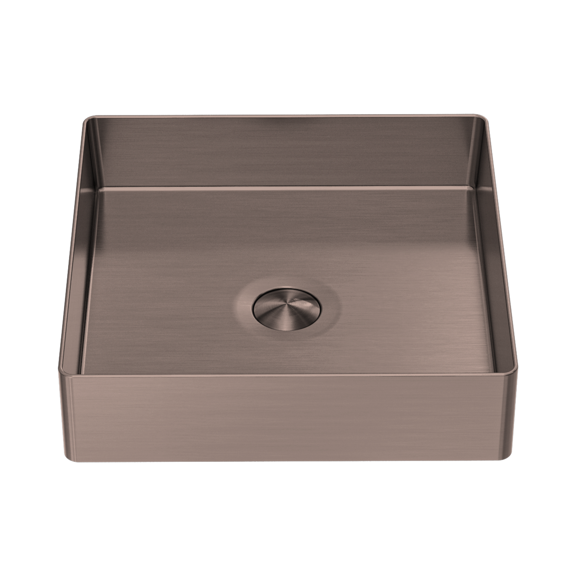 NRB401s BZ Opal Square 400mm Stainless Steel Basin Brushed Bronze image 1