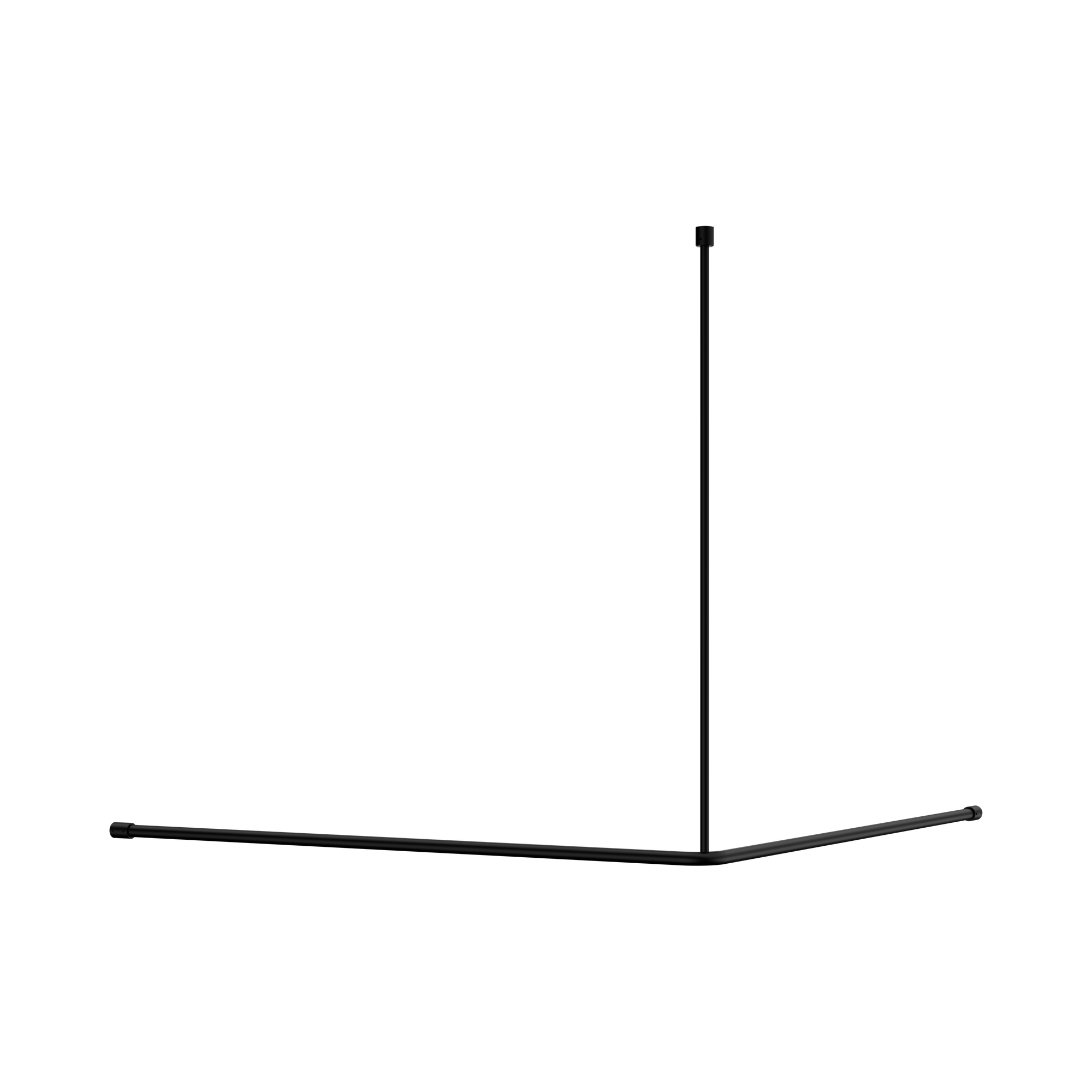 NRCR0006 MB Mecca Care Curtain Rail 1200x1200mm 90 Degree Matte Black image 1