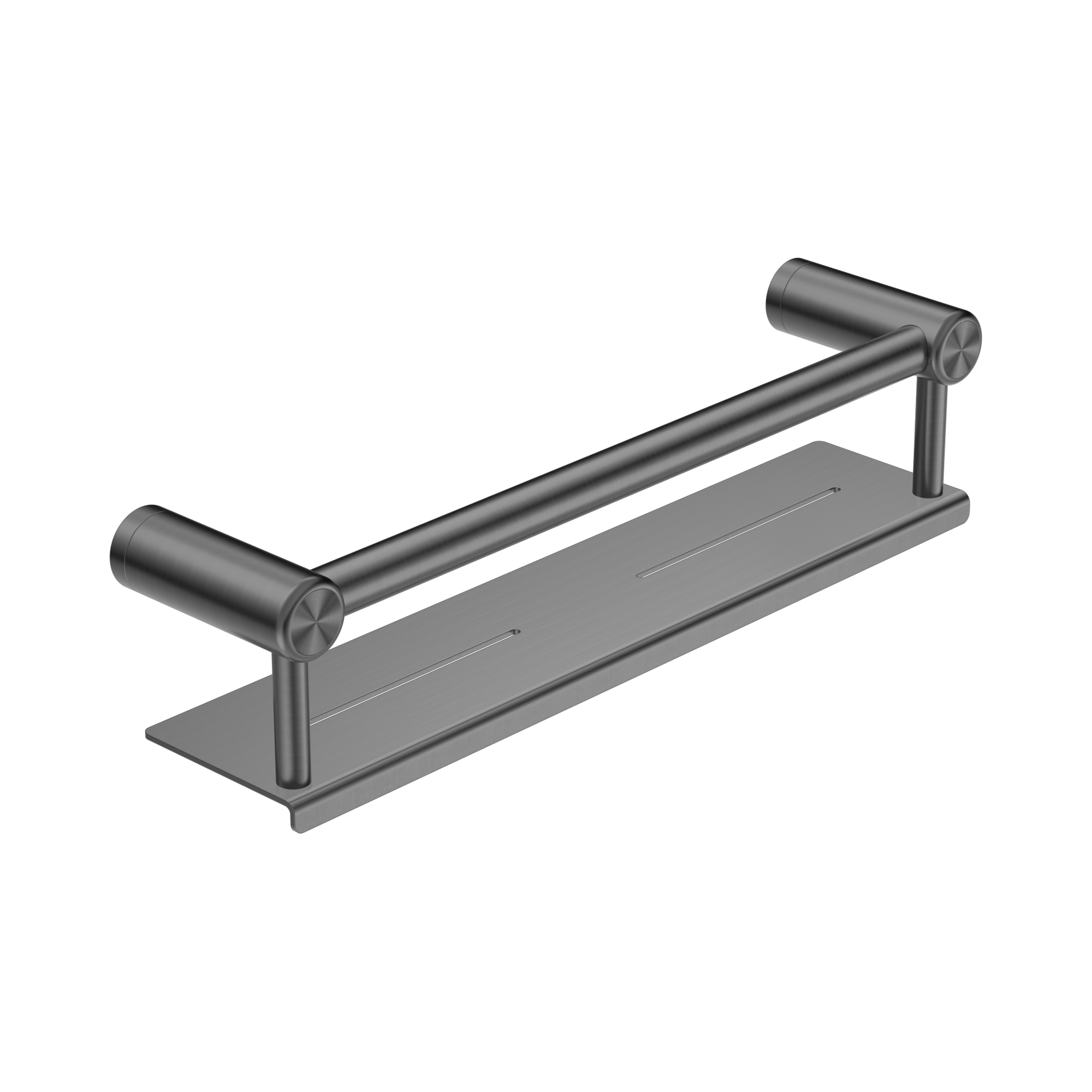 NRCR2518 CGM Mecca Care 25mm Grab Rail With Shelf 450mm Gun Metal image 1