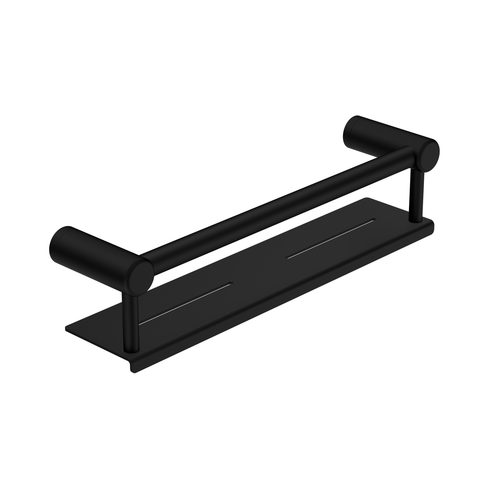 NRCR2518 CMB Mecca Care 25mm Grab Rail With Shelf 450mm Matte Black image 1