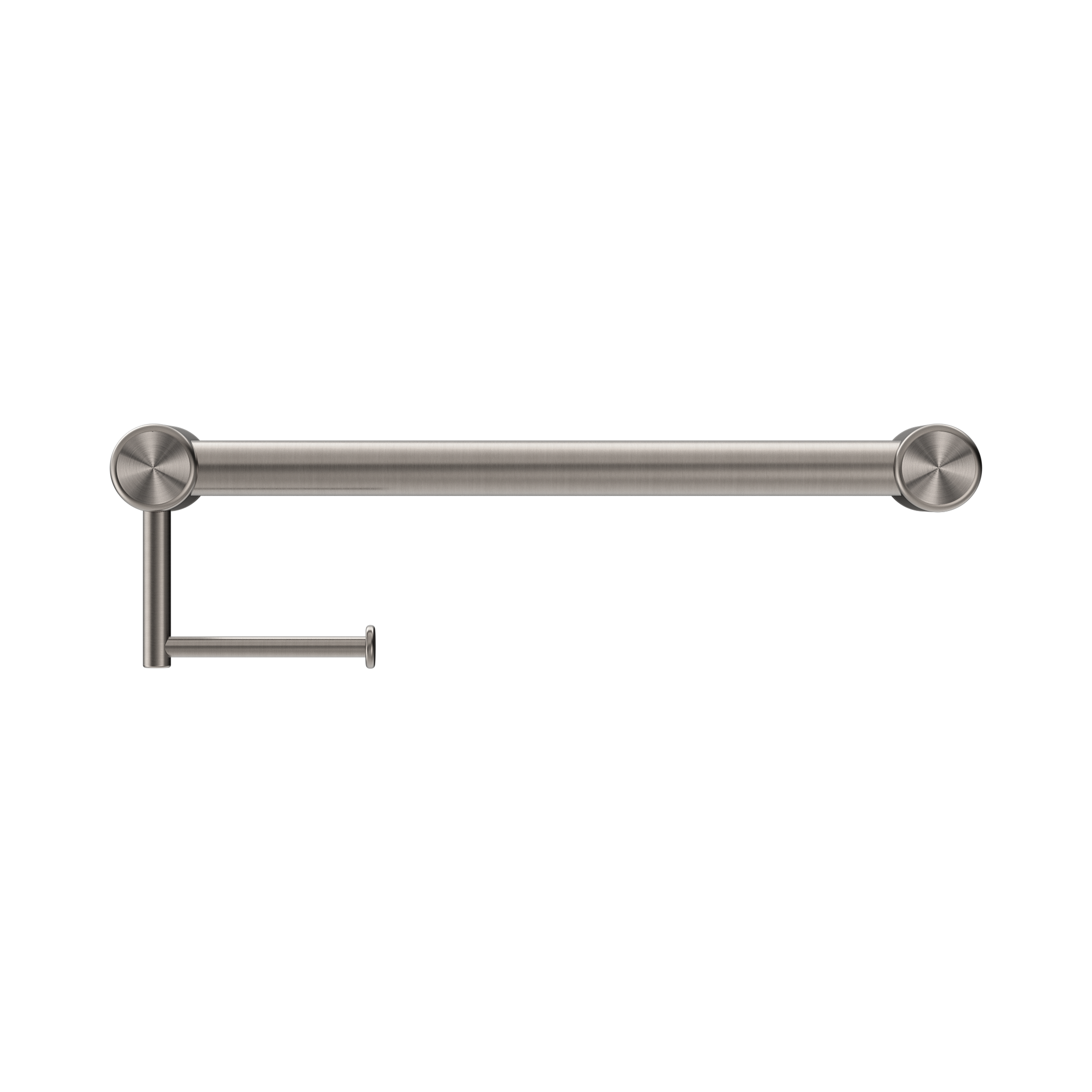 NRCR3218 ABN Mecca Care 32mm Grab Rail With Toilet Roll Holder 450mm Brushed Nickel image 2