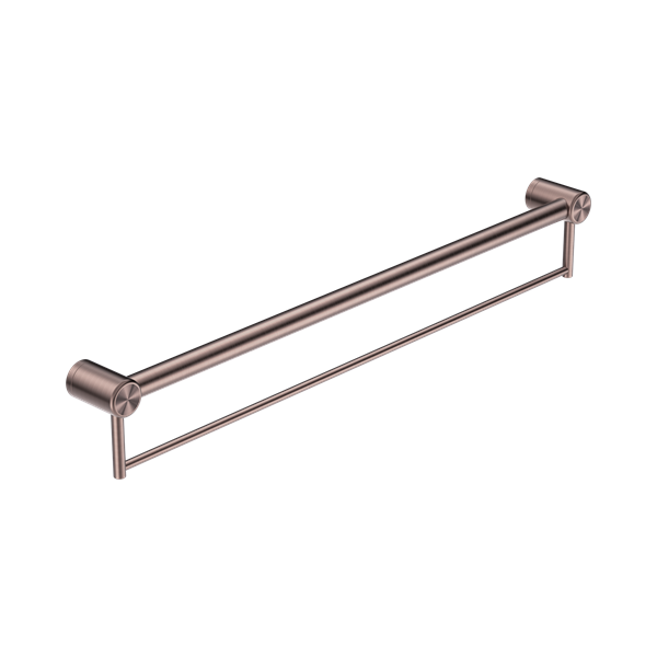 NRCR3230 BBZ Mecca Care 32mm Grab Rail With Towel Holder 900mm Brushed Bronze Thumb