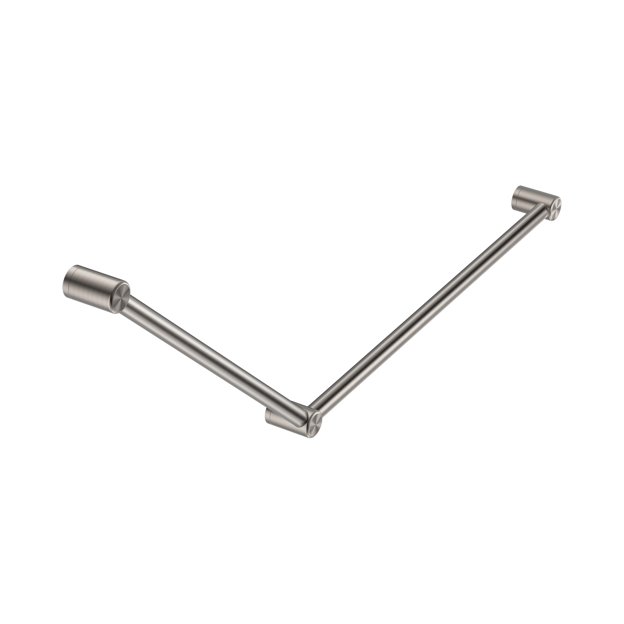 NRCR3245 BN Mecca Care 32mm DDA Grab Rail Set 45 Degree 750 X900mm Brushed Nickel image 1