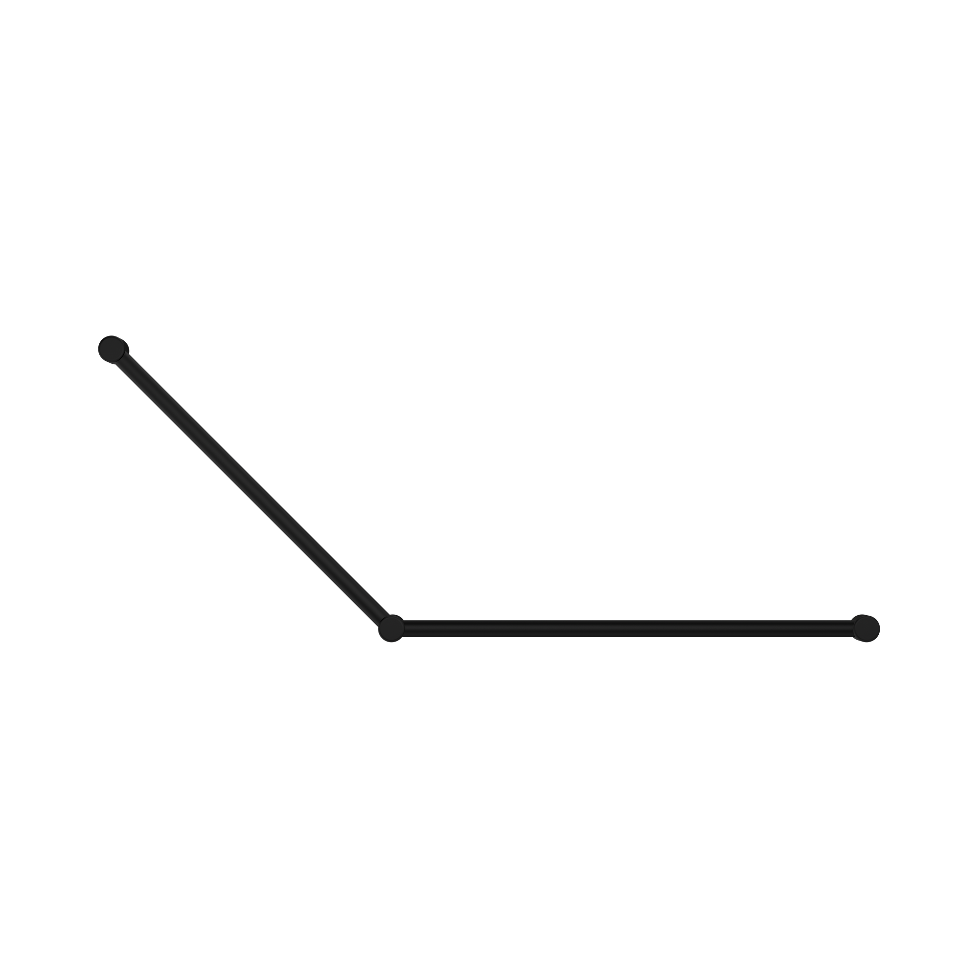 NRCR3245 MB Mecca Care 32mm DDA Grab Rail Set 45 Degree 750 X900mm Matte Black image 2