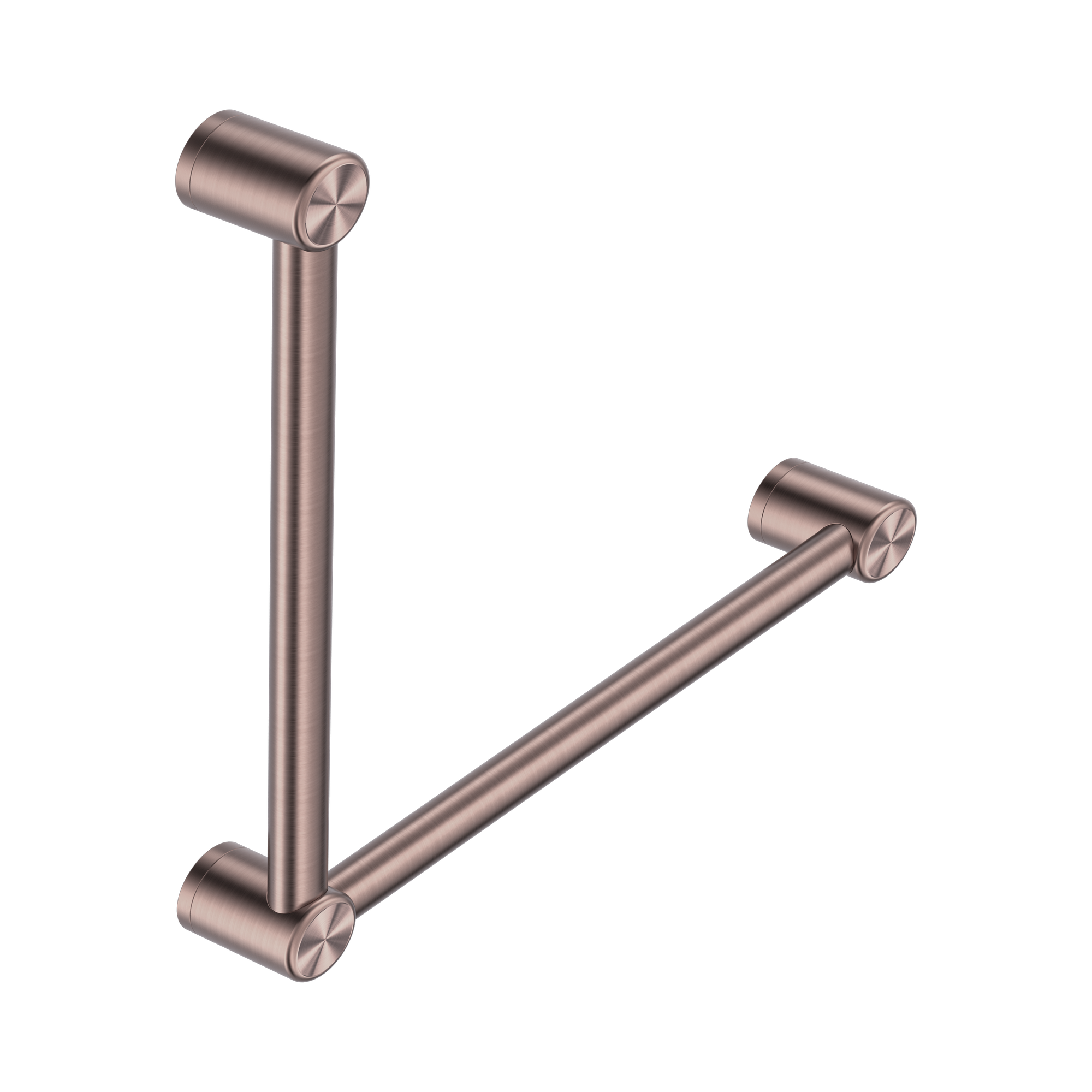 NRCR3290 ABZ Mecca Care 32mm Ambulant Toilet Grab Rail 90 Degree 450 X450mm Brushed Bronze image 1