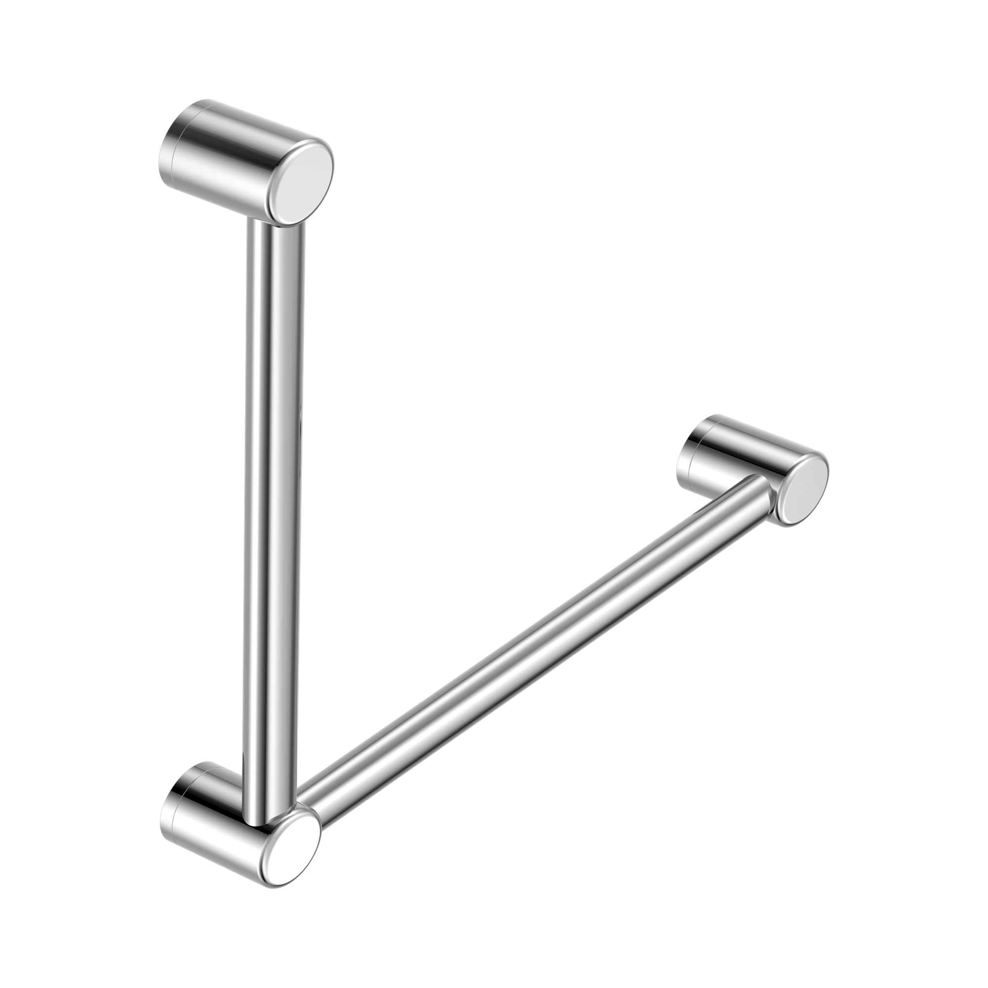NRCR3290 ACH Mecca Care 32mm Ambulant Toilet Grab Rail 90 Degree 450 X450mm Chrome image 1