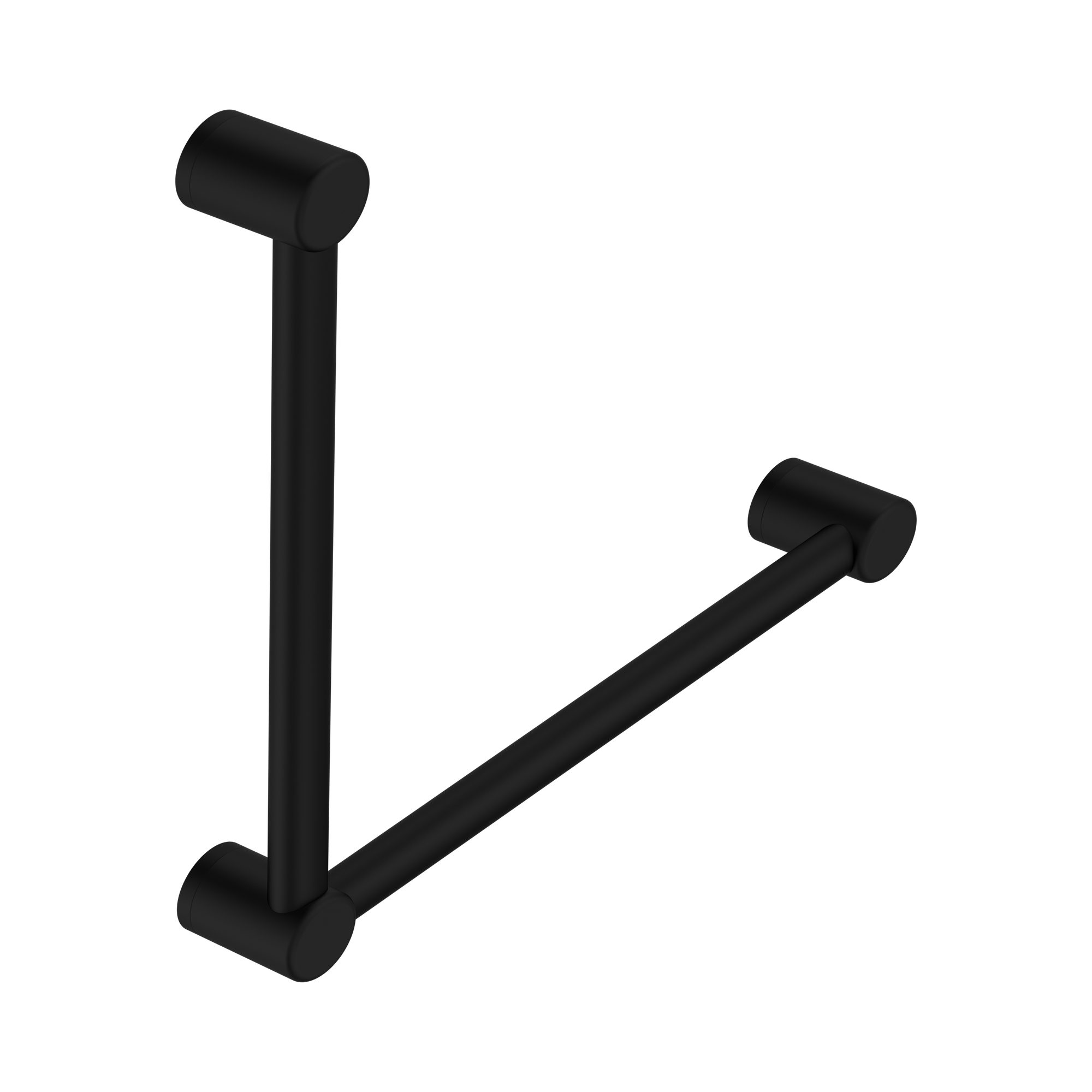 NRCR3290 AMB Mecca Care 32mm Ambulant Toilet Grab Rail 90 Degree 450 X450mm Matte Black image 1