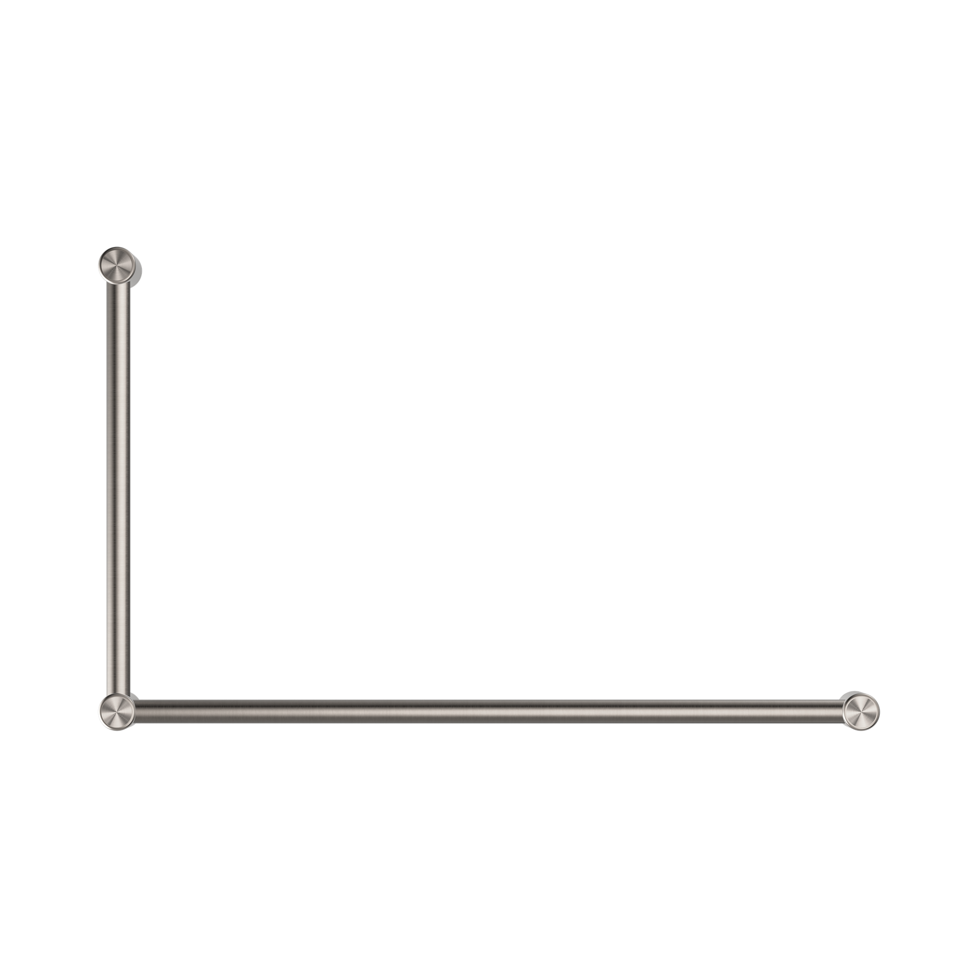 NRCR3290 BN Mecca Care 32mm DDA Grab Rail Set 90 Degree 600 X1000mm Brushed Nickel image 2