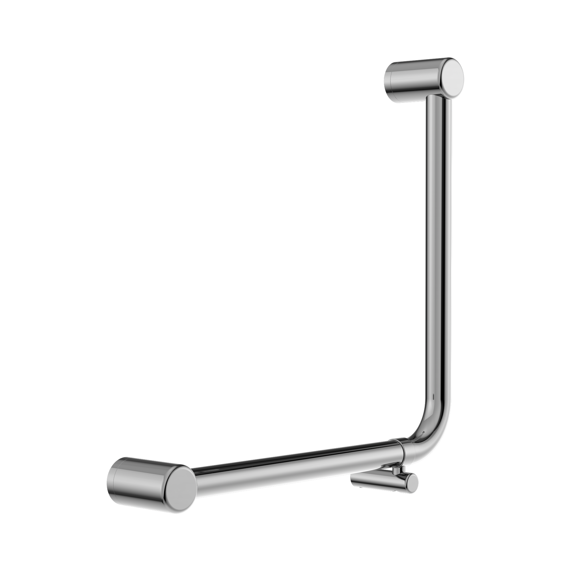 NRCR3290 DCH Mecca Care 32mm Ambulant 90 Degree Bent Tube Grab Rail 450 X450mm Chrome image 1