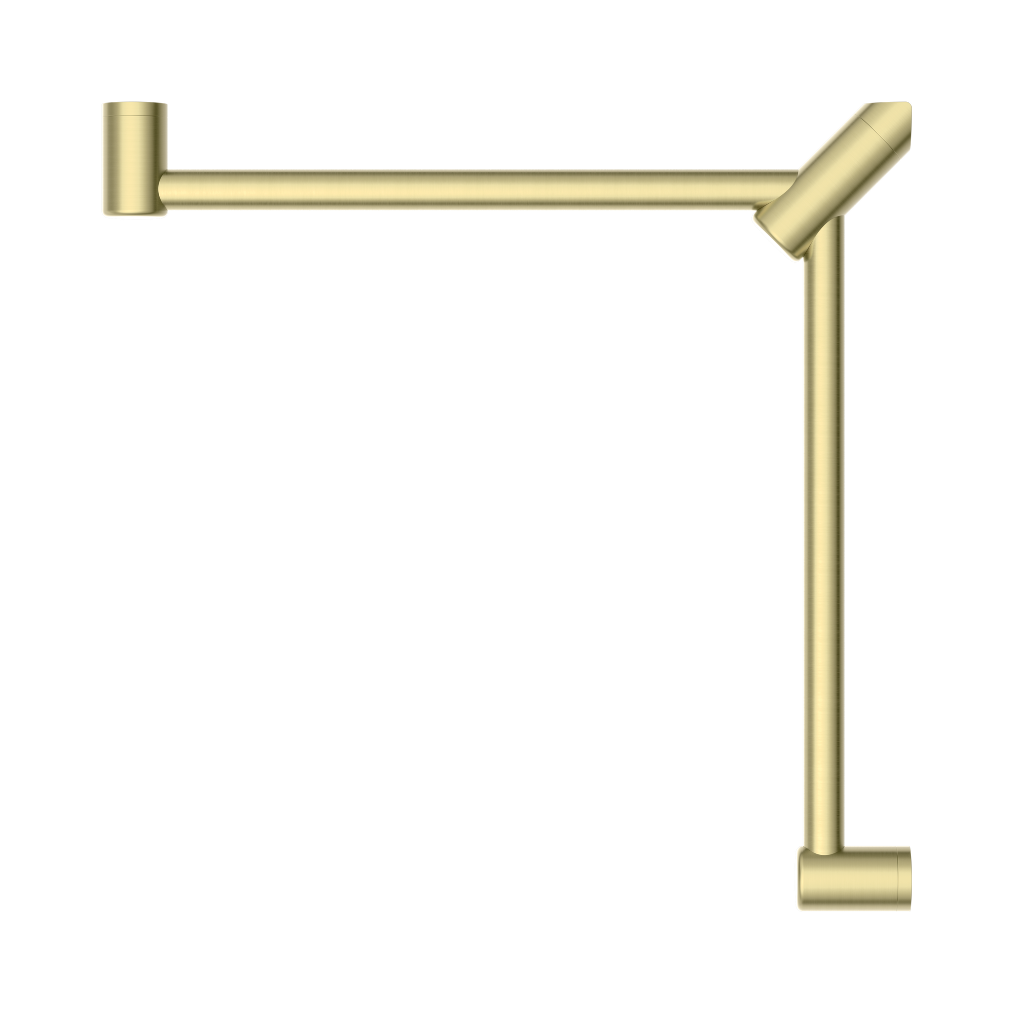NRCR3290 WBG Mecca Care 32mm Wrap Around Corner Grab Rail 600 X600mm Brushed Gold image 2