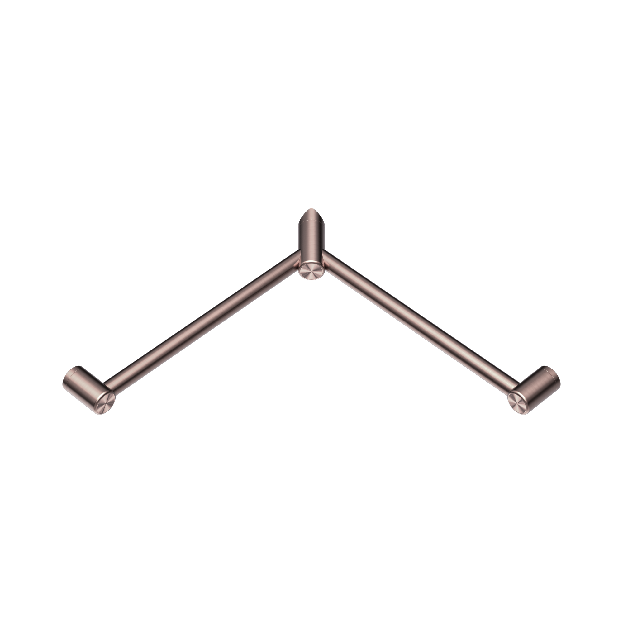 NRCR3290 WBZ Mecca Care 32mm Wrap Around Corner Grab Rail 600 X600mm Brushed Bronze image 1