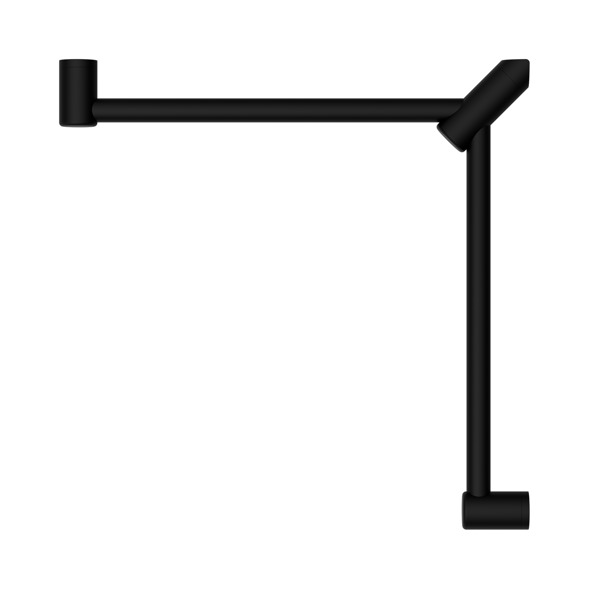NRCR3290 WMB Mecca Care 32mm Wrap Around Corner Grab Rail 600 X600mm Matte Black image 2