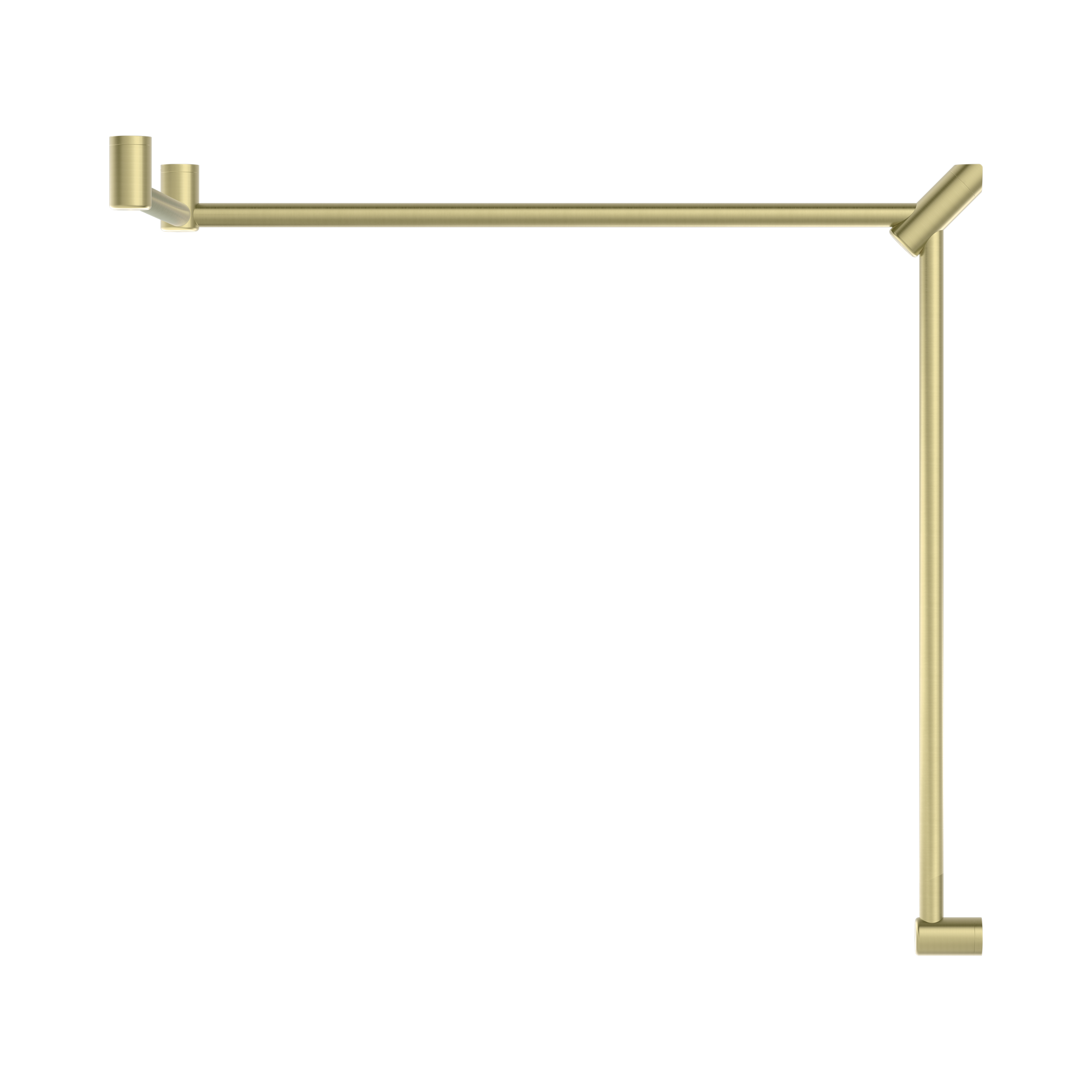 NRCR3290c BG Mecca Care 32mm DDA Toilet Grab Rail Set 90 Degree Continuous 600 X1065 X1025mm Brushed Gold image 2