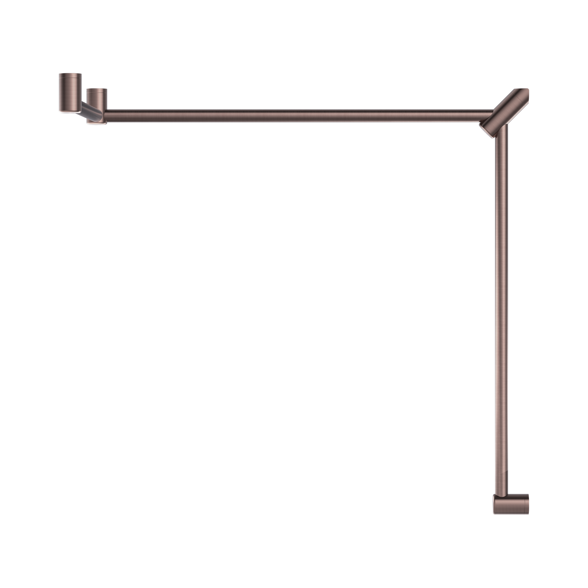 NRCR3290c BZ Mecca Care 32mm DDA Toilet Grab Rail Set 90 Degree Continuous 600 X1065 X1025mm Brushed Bronze image 2