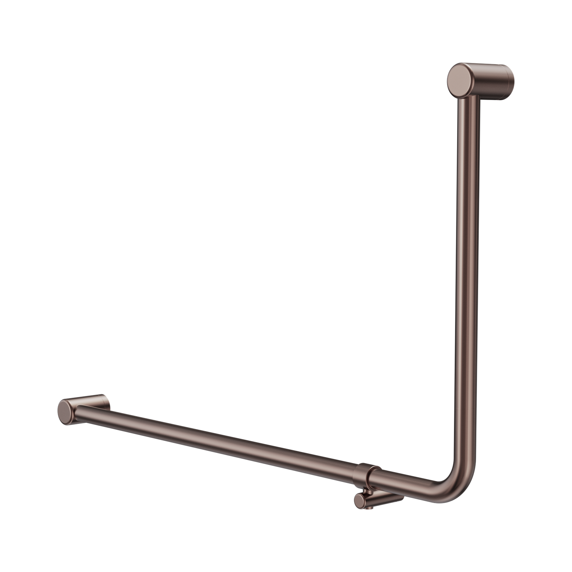 NRCR3290e BZ Mecca Care 32mm DDA 90 Degree Bent Tube Grab Rail 600 X1000mm Brushed Bronze image 1