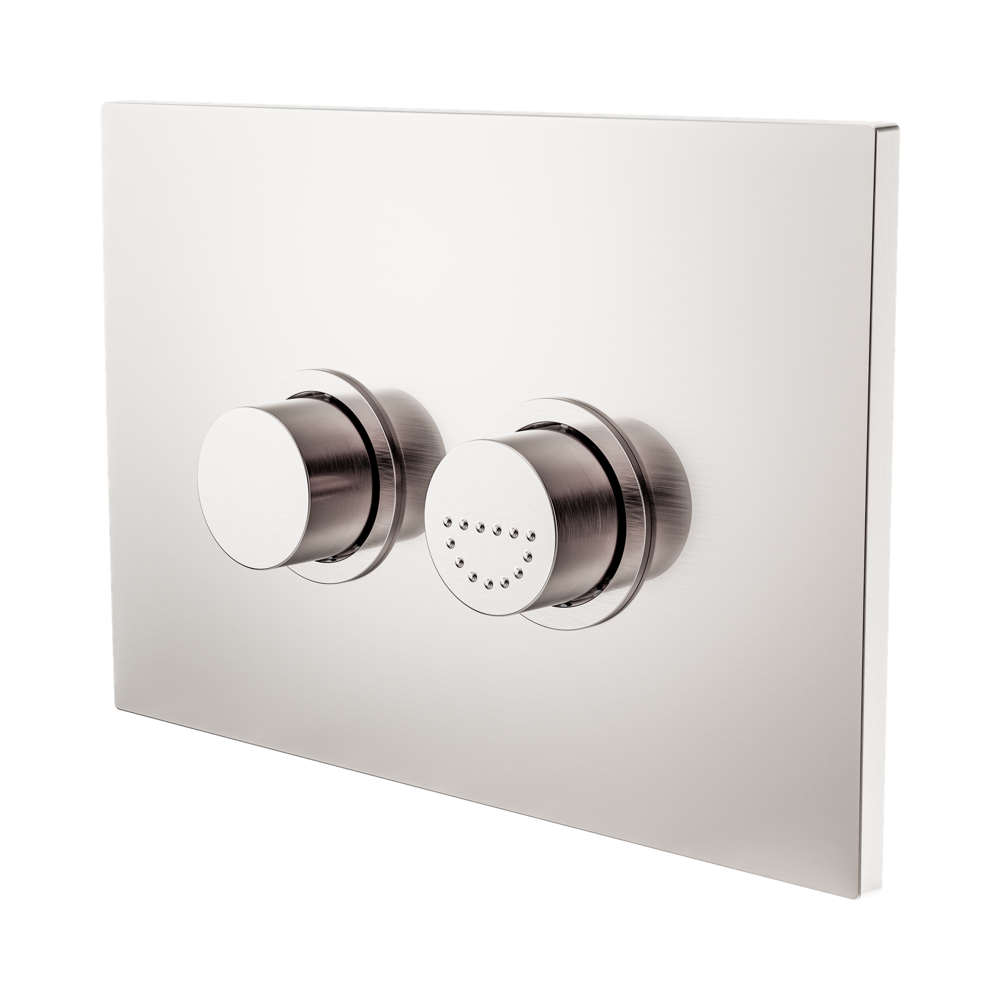 NRCRPL002 BN Mecca Care Raised Disabled Care Pneumatic Flush Buttons Plate DDA Compliant Brushed Nickel image 1