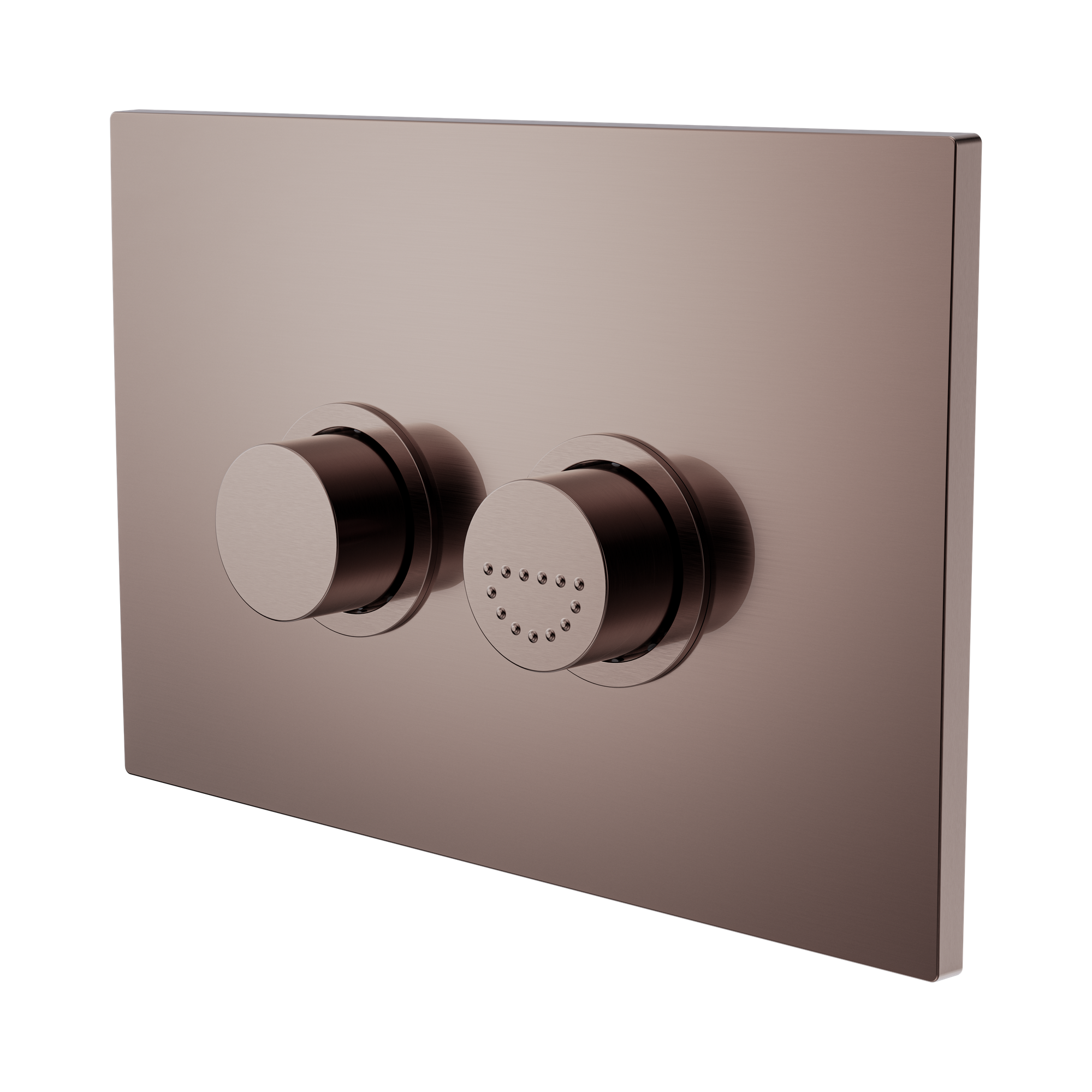 NRCRPL002 BZ Mecca Care Raised Disabled Care Pneumatic Flush Buttons Plate DDA Compliant Brushed Bronze image 1