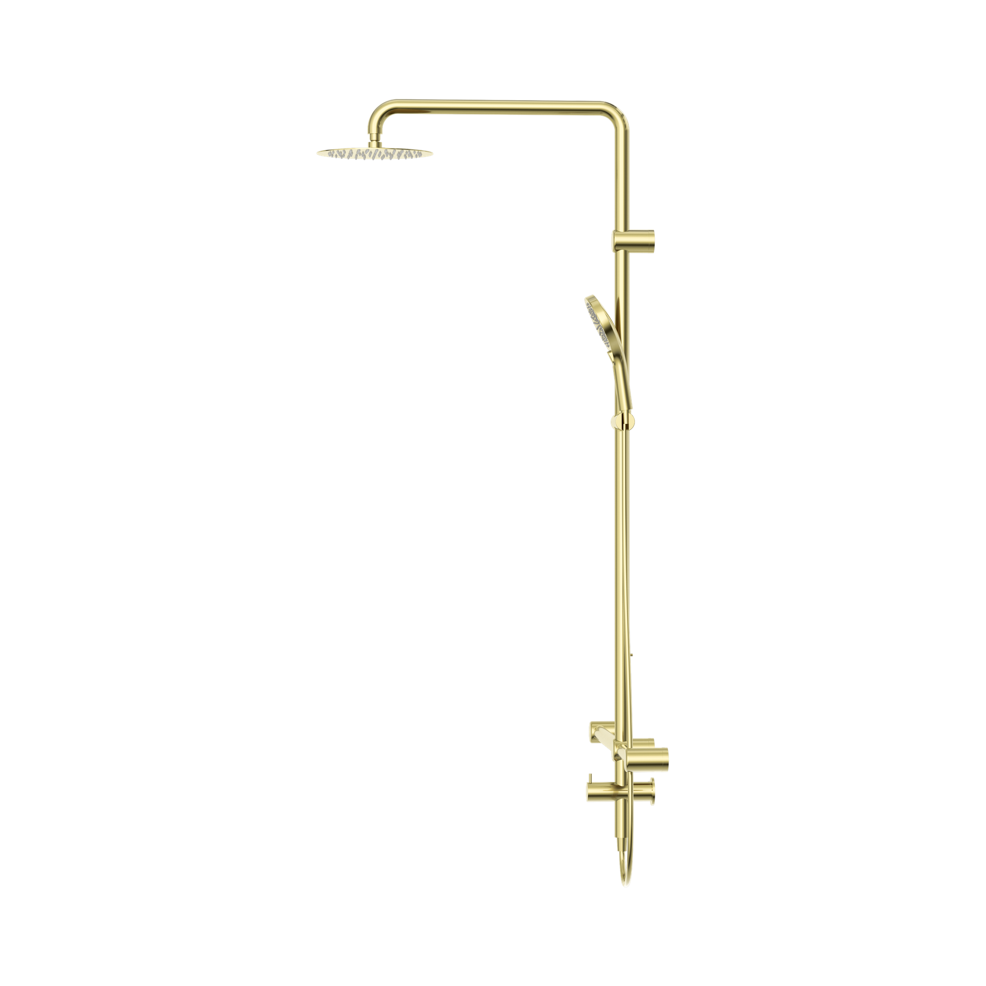 NRCS008 BG Mecca Care 32mm T Bar Grab Rail 1100x750mm Twin Shower Set Brushed Gold image 3