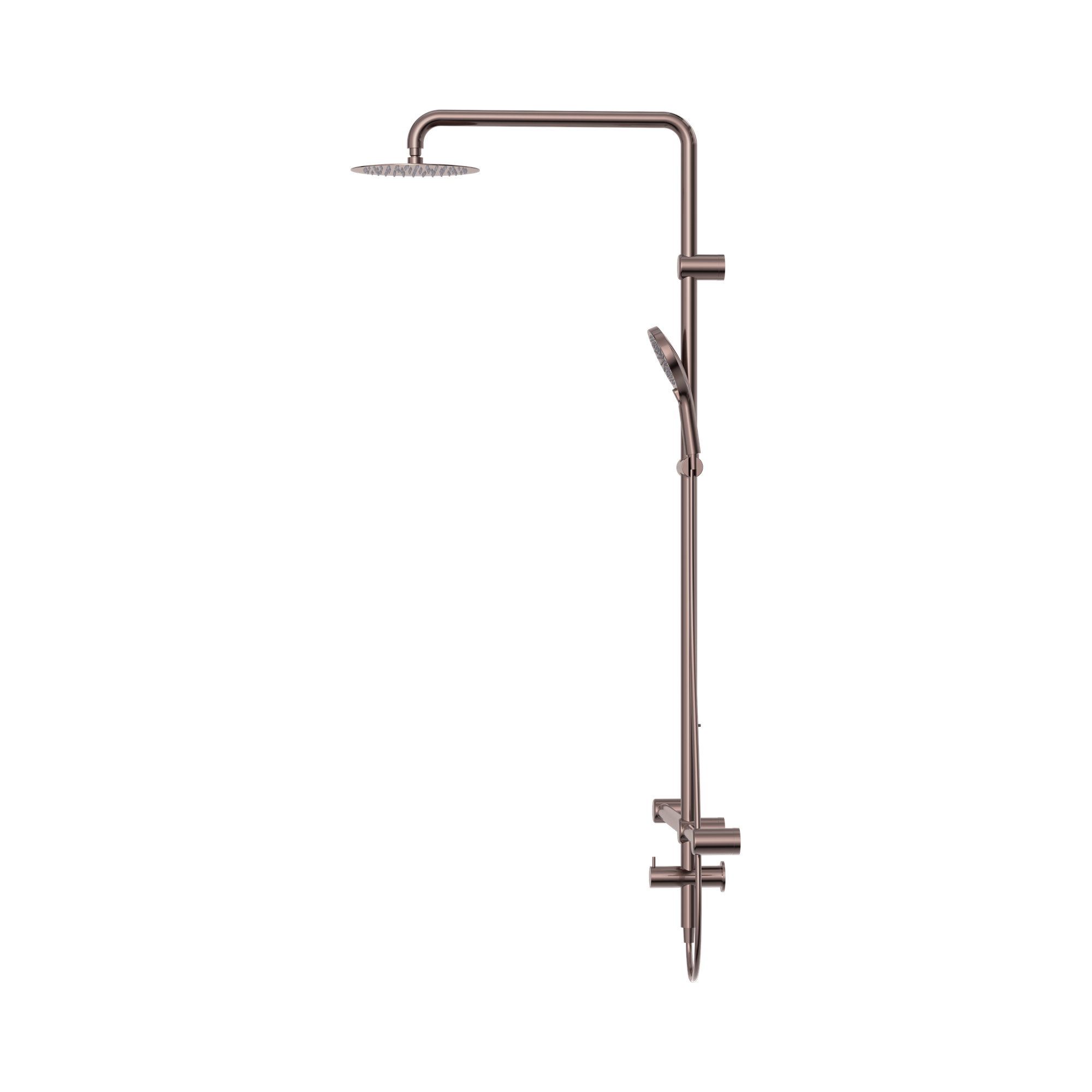 NRCS008 BZ Mecca Care 32mm T Bar Grab Rail 1100x750mm Twin Shower Set Brushed Bronze image 3