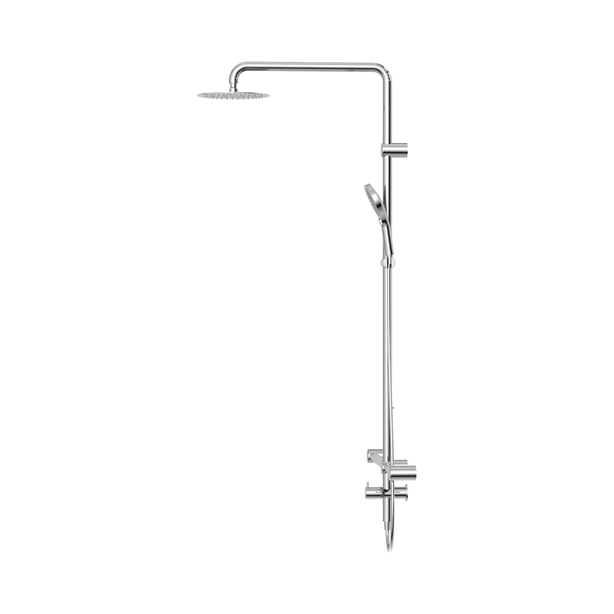 NRCS008 CH Mecca Care 32mm T Bar Grab Rail 1100x750mm Twin Shower Set Chrome image 3