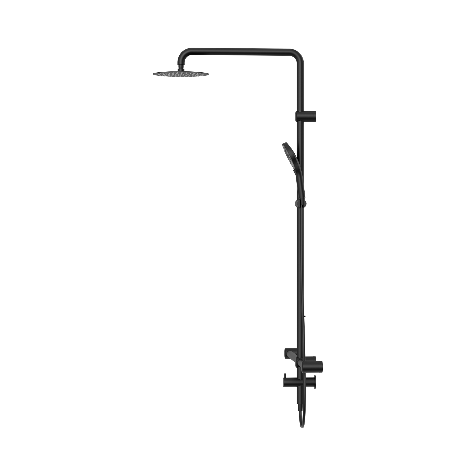 NRCS008 MB Mecca Care 32mm T Bar Grab Rail 1100x750mm Twin Shower Set Matte Black image 3