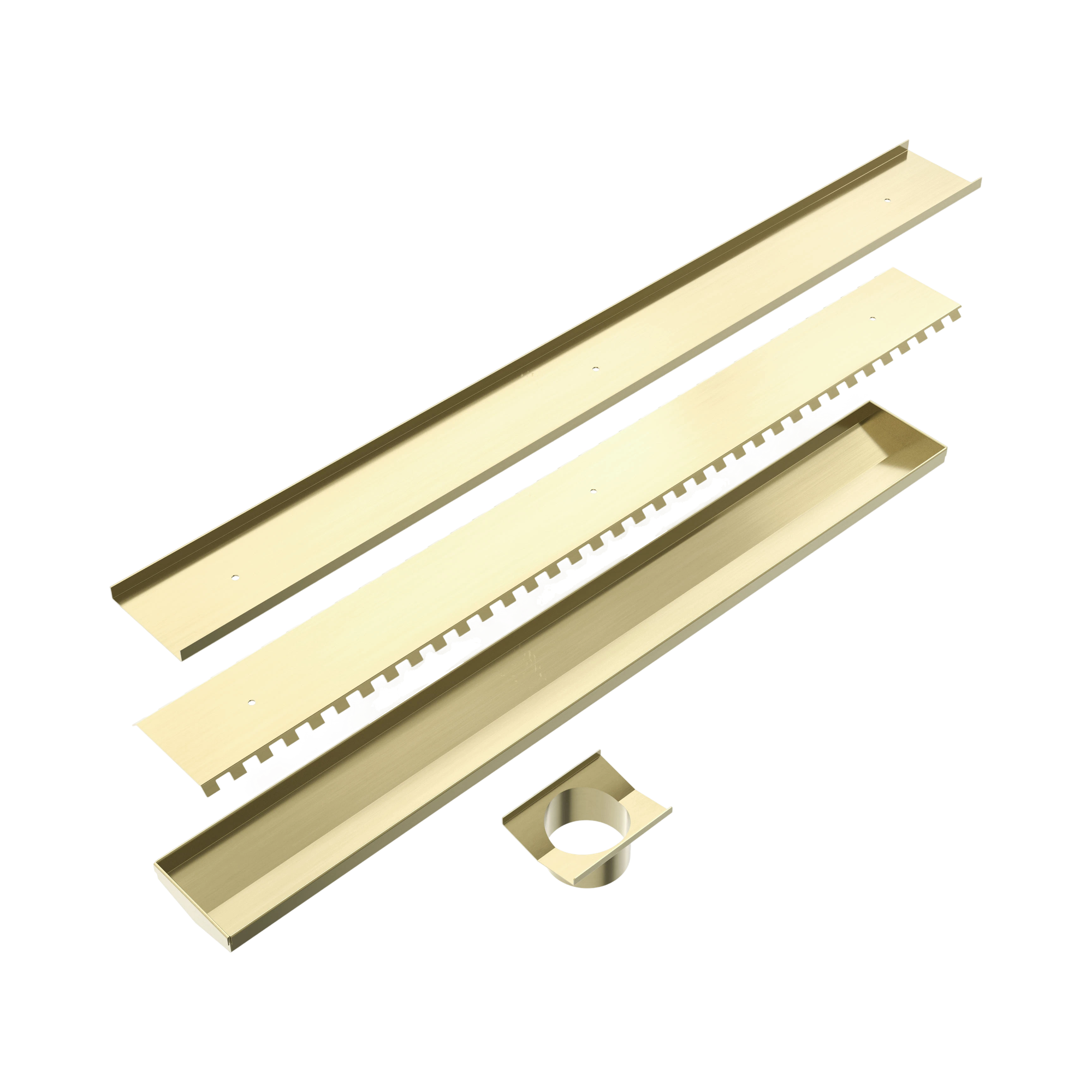 NRFG001 BG Tile Insert V Channel Floor Grate 80mm 89mm Outlet Without Outlet And Hole Saw Brushed Gold image 3