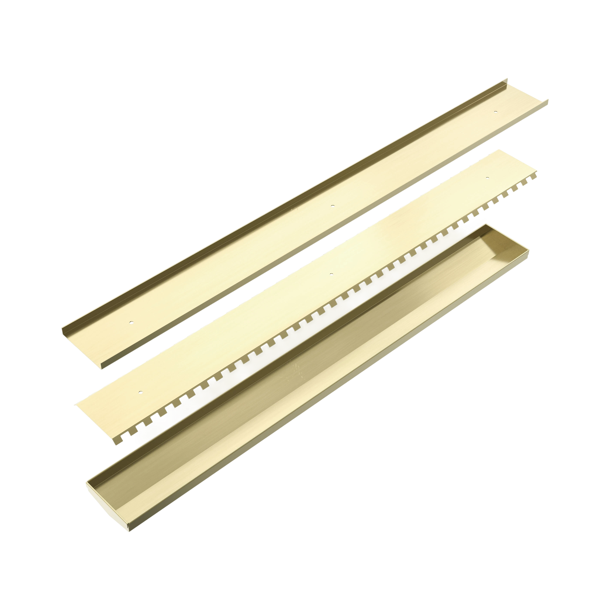 NRFG001 BG Tile Insert V Channel Floor Grate 80mm 89mm Outlet Without Outlet And Hole Saw Brushed Gold image 4