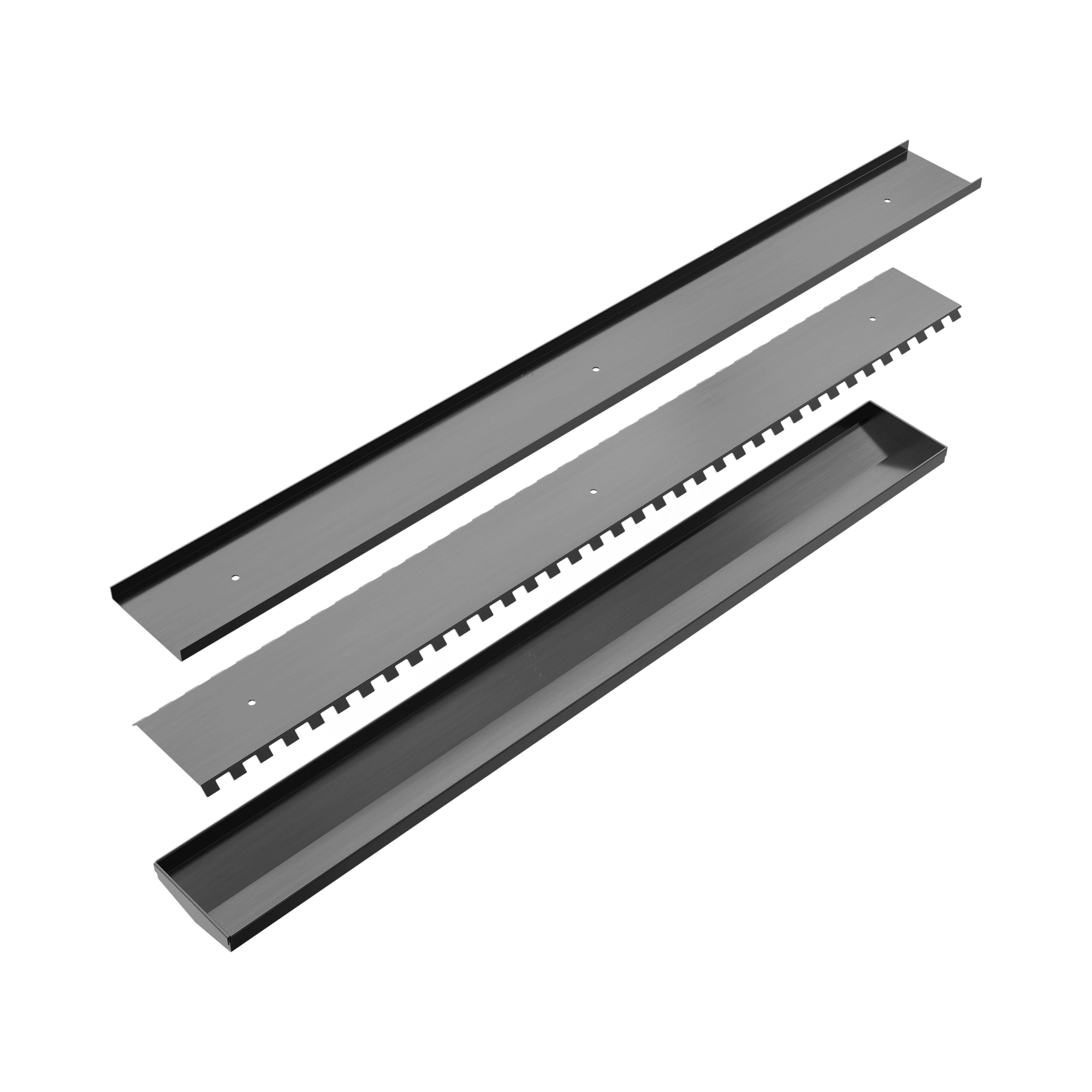 NRFG001 GM Tile Insert V Channel Floor Grate 80mm 89mm Outlet Without Outlet And Hole Saw Gun Metal image 4