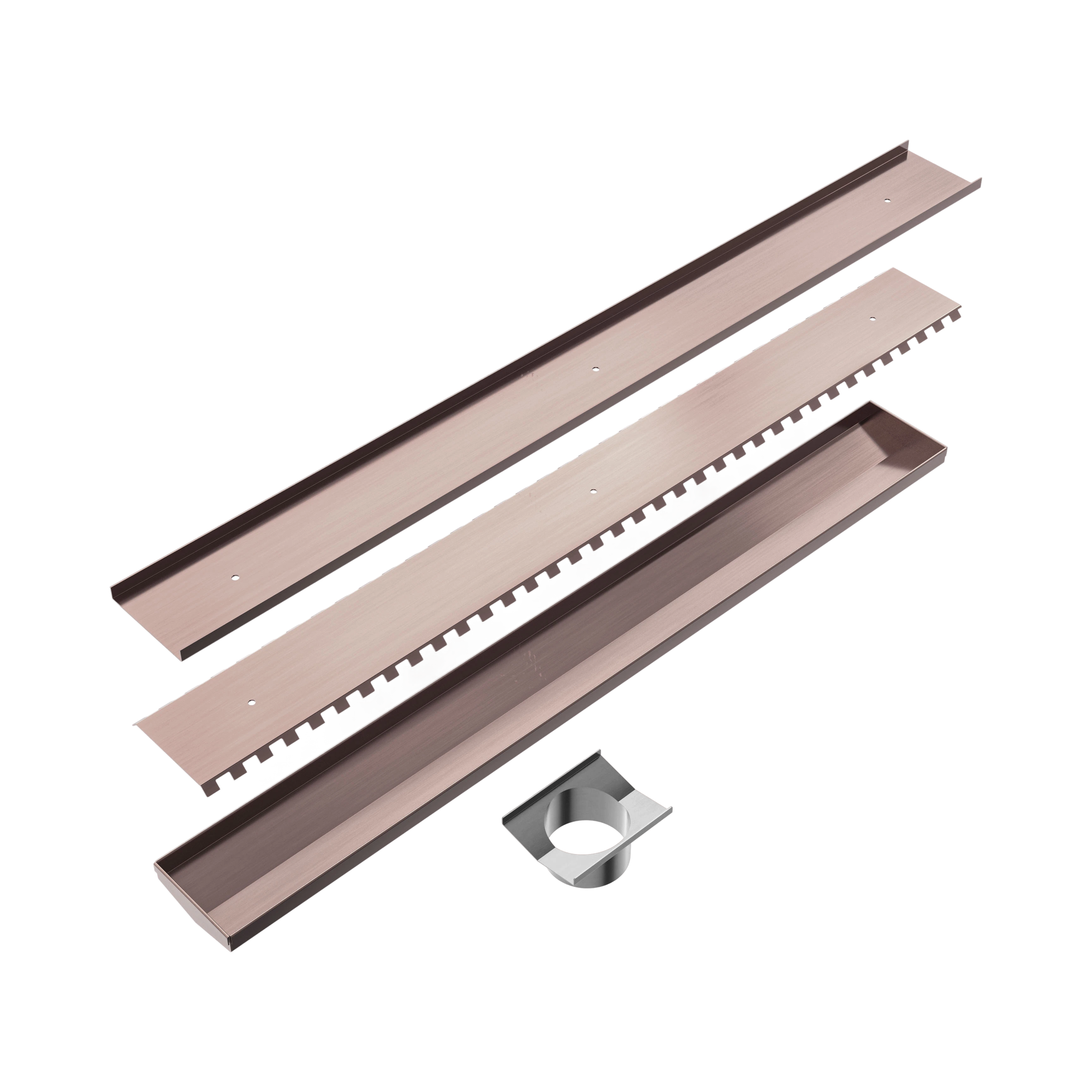 NRFG001 HSBZ Tile Insert V Channel 900x106mm Floor Grate 90mm Outlet Brushed Bronze image 2