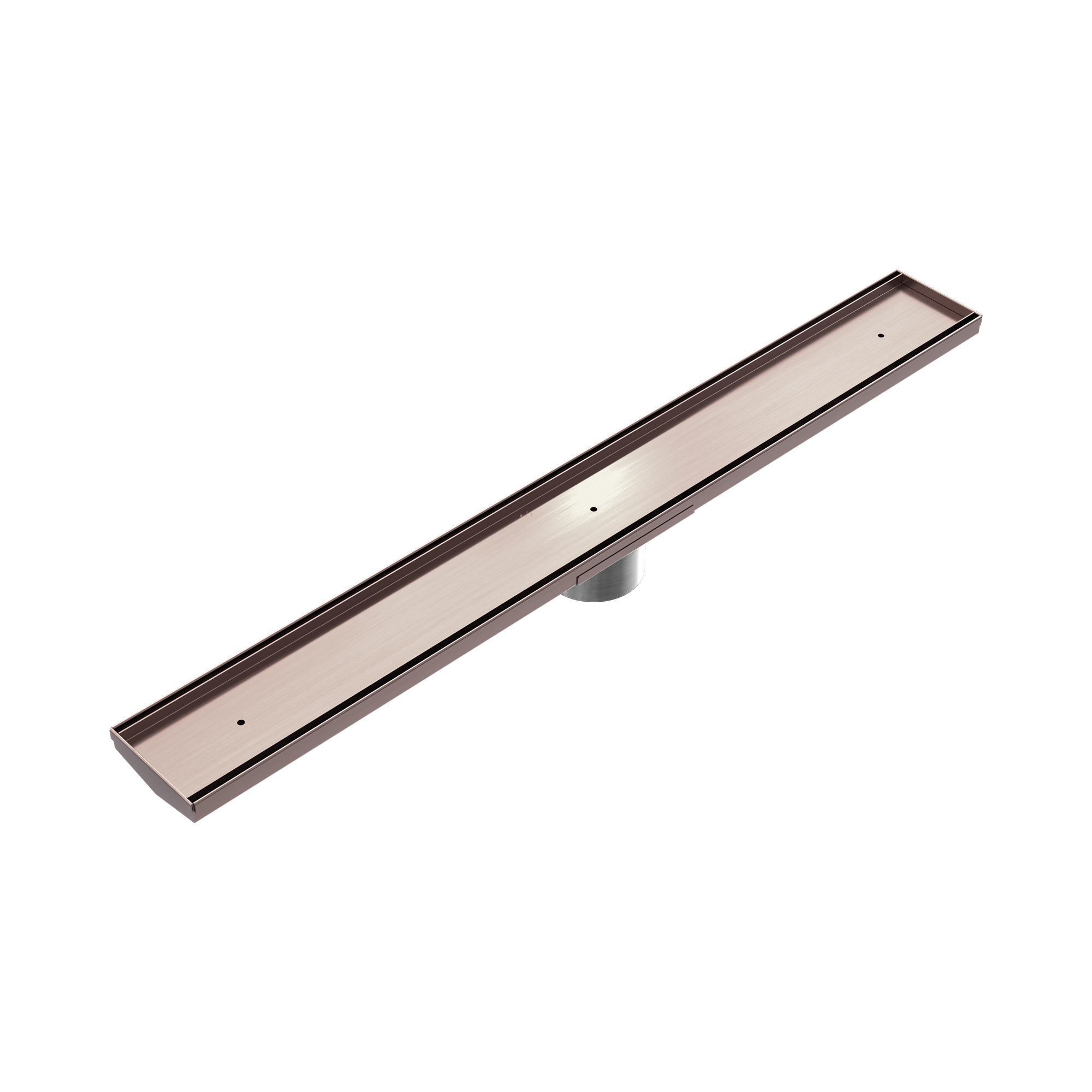 NRFG001 HSBZ Tile Insert V Channel Floor Grate 89mm Outlet With Hole Saw Brushed Bronze image 1