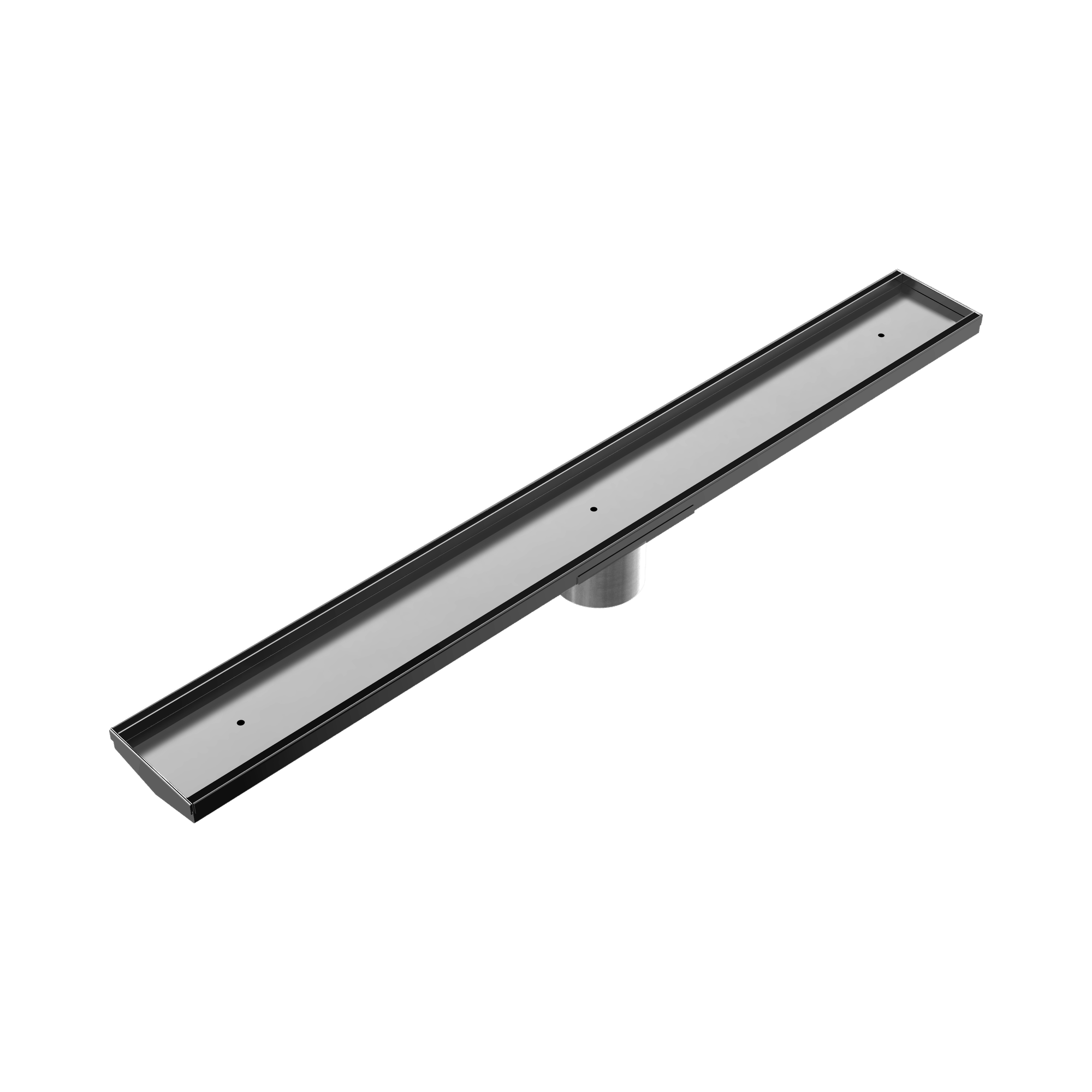 NRFG001 HSGM Tile Insert V Channel Floor Grate 89mm Outlet With Hole Saw Gun Metal image 1