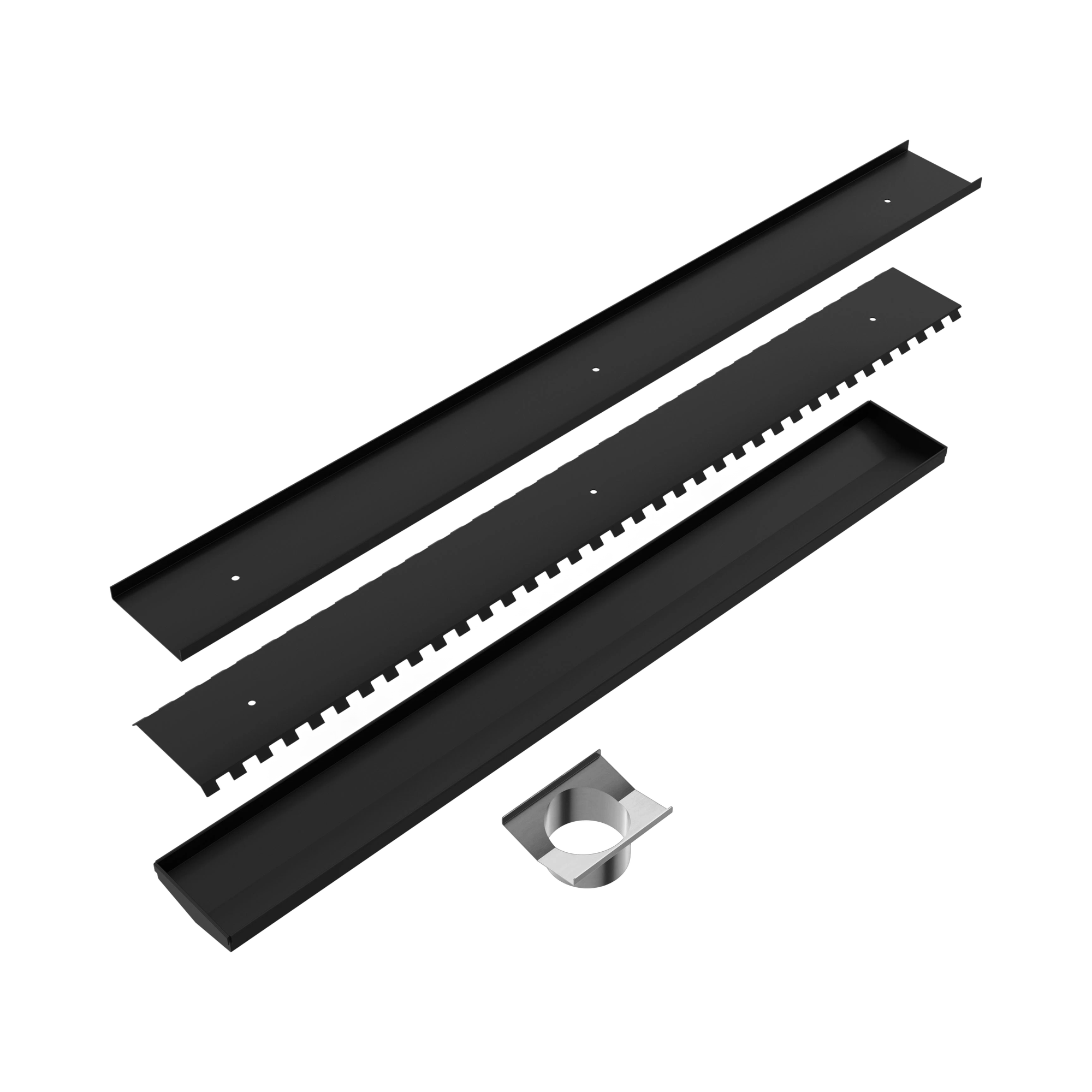 NRFG001 HSMB Tile Insert V Channel 900x106mm Floor Grate 90mm Outlet Matte Black image 2