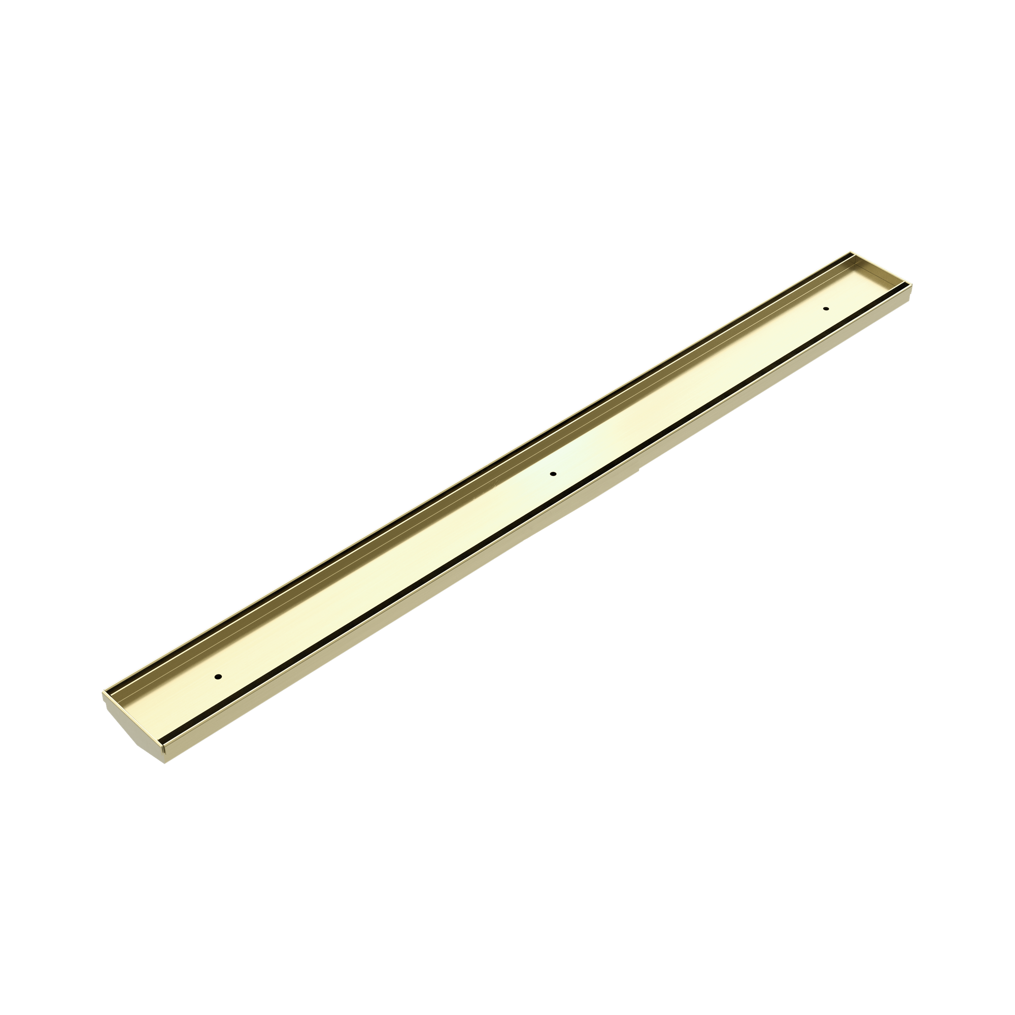 NRFG002 BG Tile Insert V Channel Floor Grate 50mm Outlet Without Outlet And Hole Saw Brushed Gold image 1