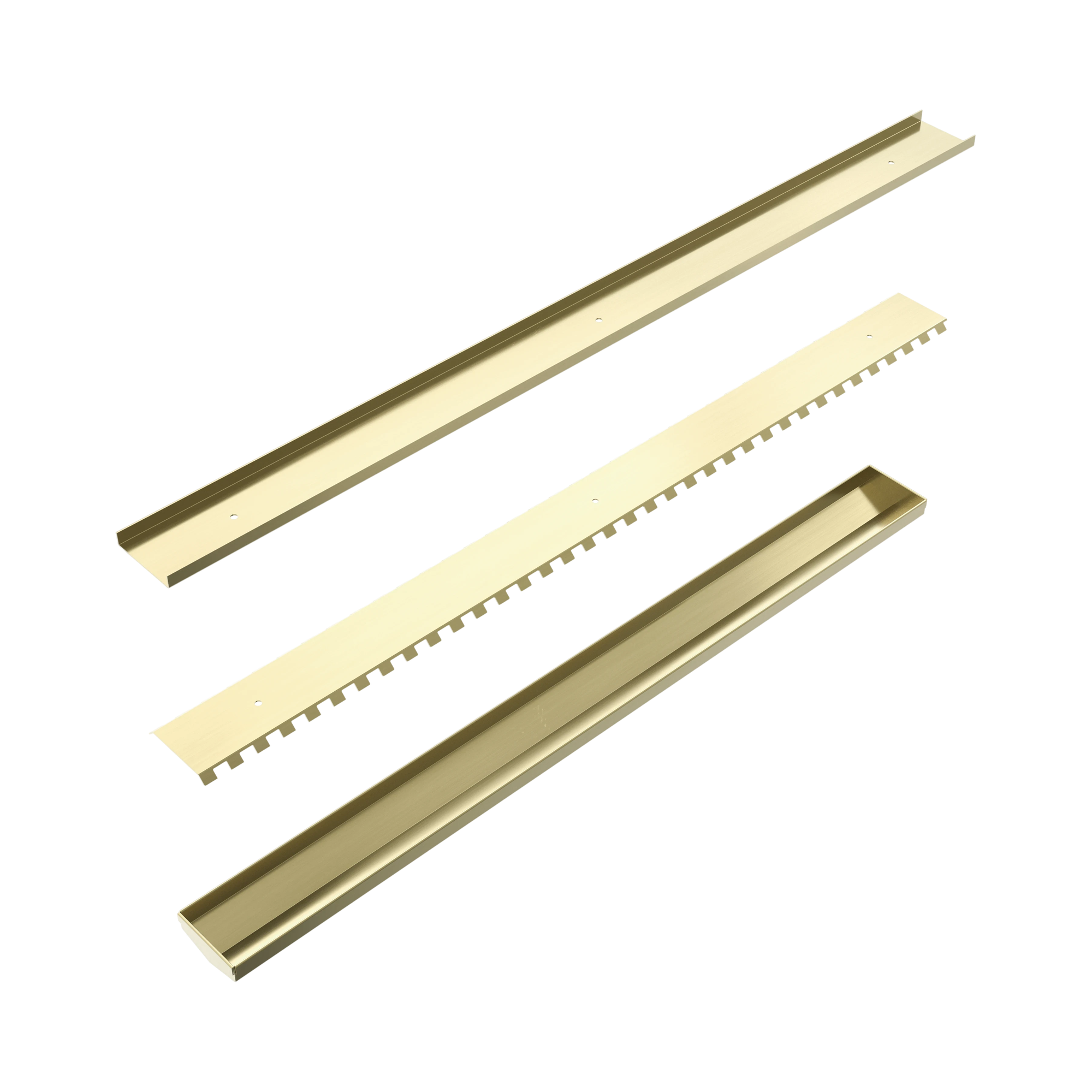 NRFG002 BG Tile Insert V Channel Floor Grate 50mm Outlet Without Outlet And Hole Saw Brushed Gold image 4