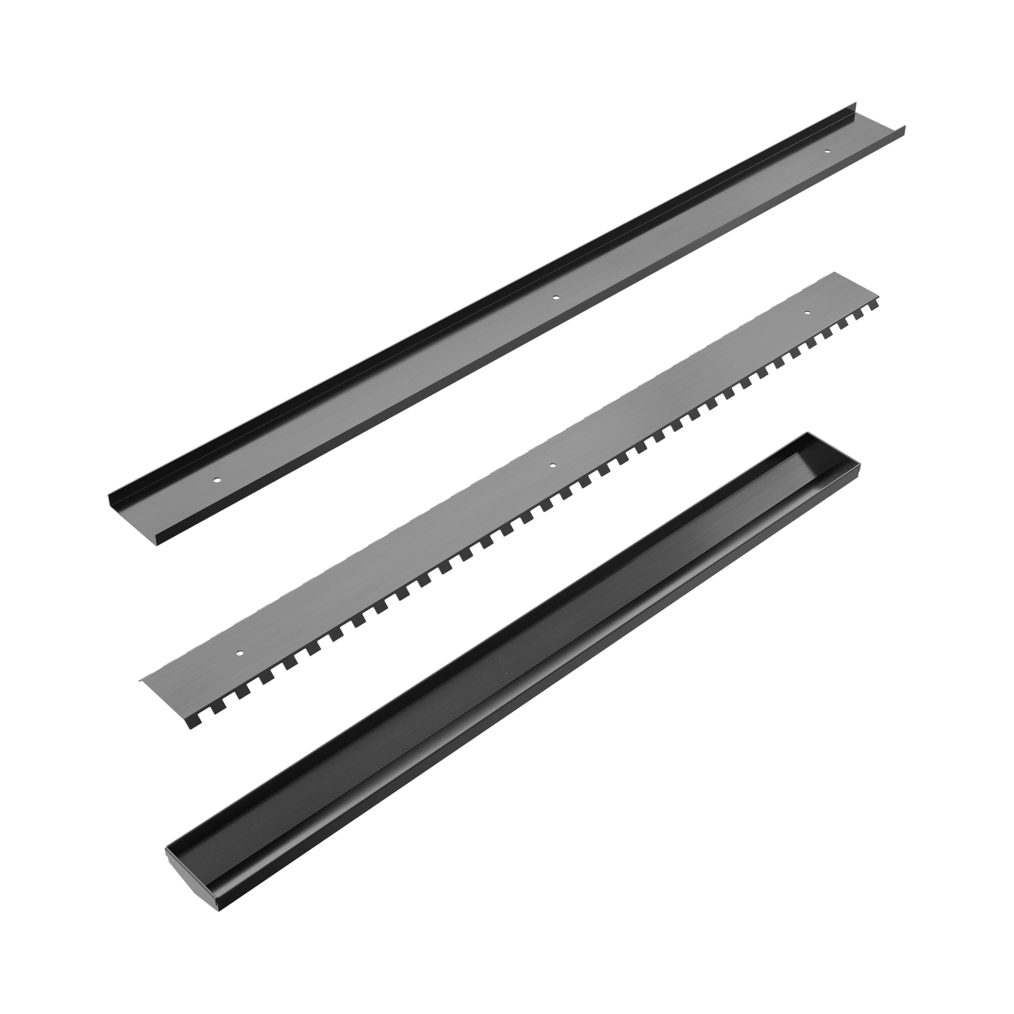 NRFG002 GM Tile Insert V Channel Floor Grate 50mm Outlet Without Outlet And Hole Saw Gun Metal image 4