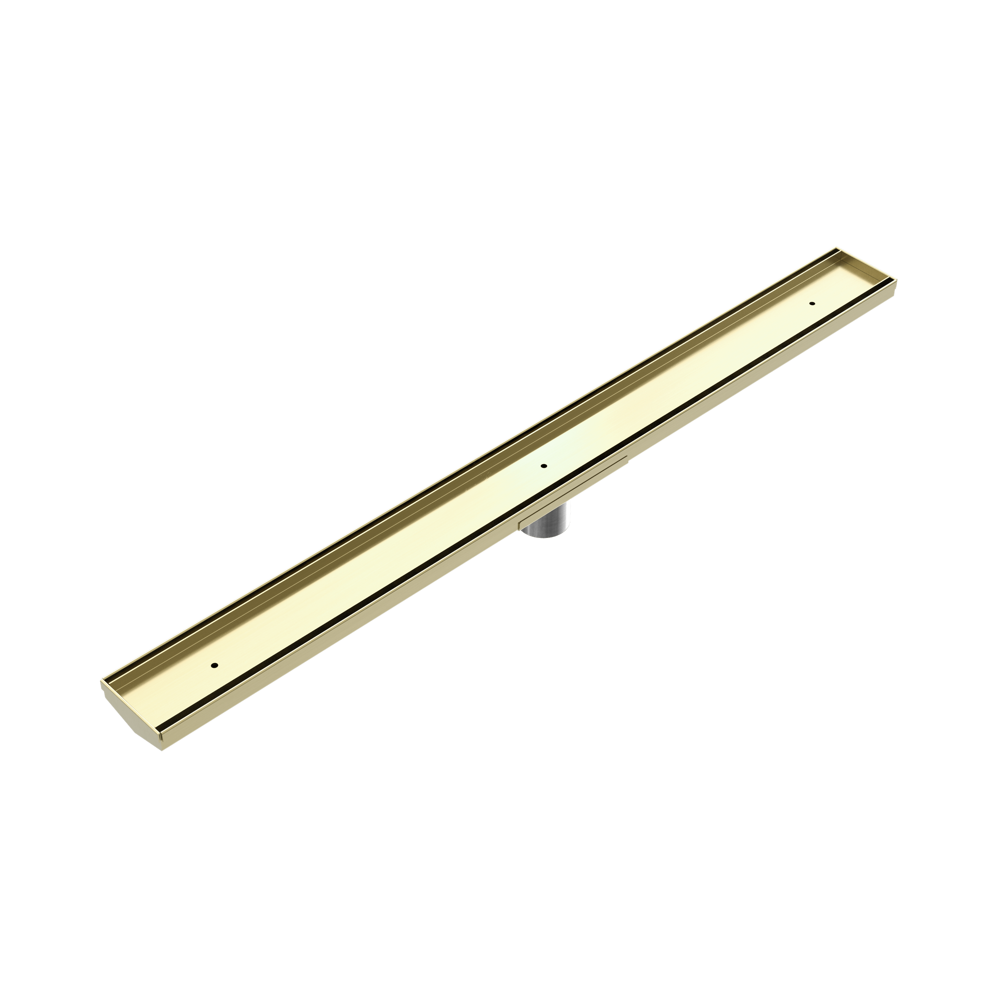 NRFG002 HSBG Tile Insert V Channel Floor Grate 50mm Outlet With Hole Saw Brushed Gold image 1