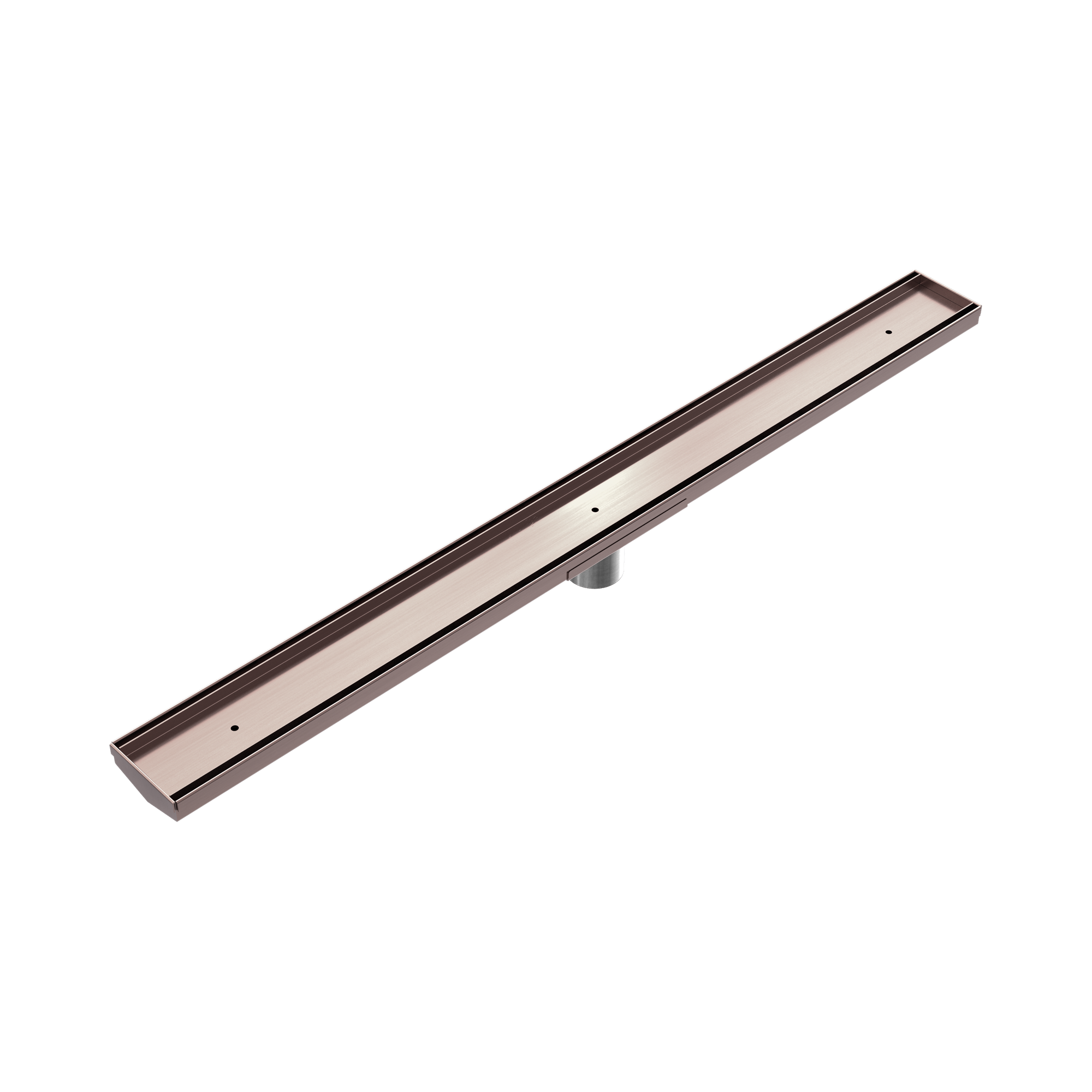 NRFG002 HSBZ Tile Insert V Channel Floor Grate 50mm Outlet With Hole Saw Brushed Bronze image 1