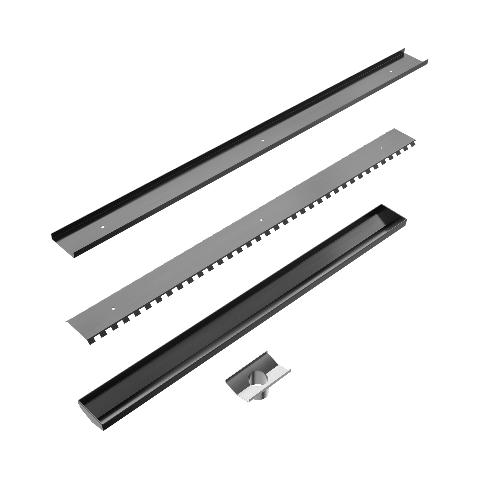 NRFG002 HSGM Tile Insert V Channel 900x82mm Floor Grate 50mm Outlet Gun Metal image 2