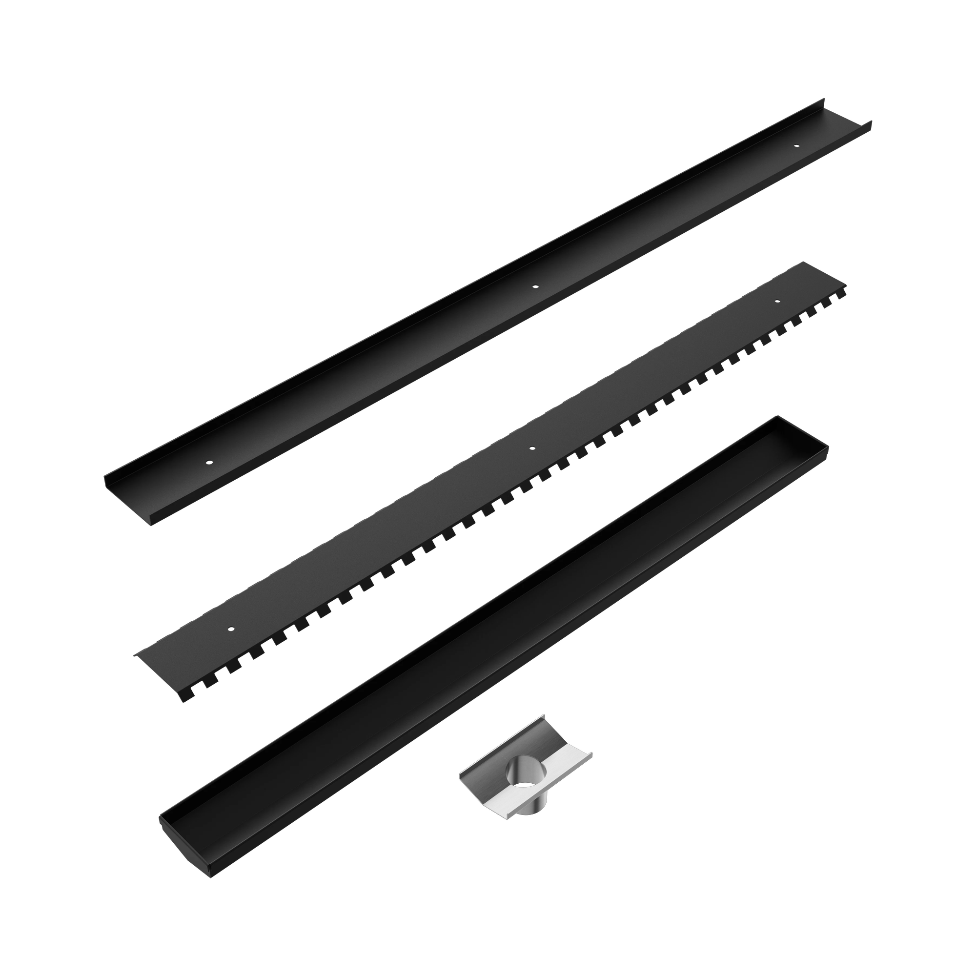 NRFG002 HSMB Tile Insert V Channel 900x82mm Floor Grate 50mm Outlet Matte Black image 2