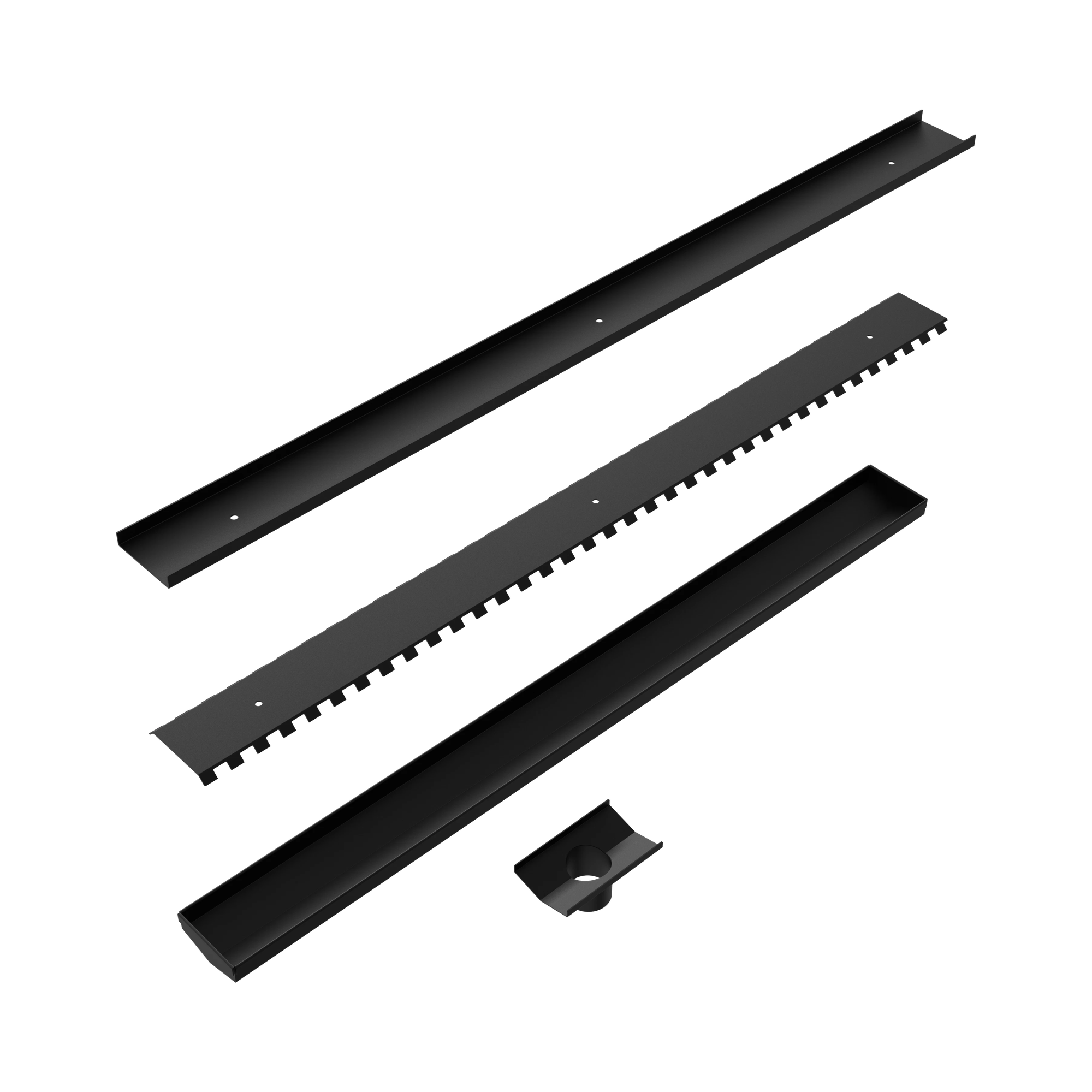 NRFG002 MB Tile Insert V Channel Floor Grate 50mm Outlet Without Outlet And Hole Saw Matte Black image 3