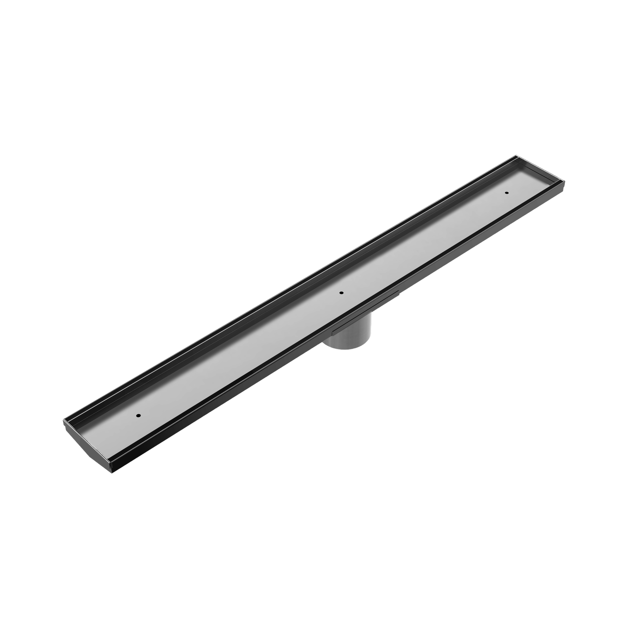 NRFG003hs GM Tile Insert V Channel Floor Grate 80mm Outlet With Hole Saw Gun Metal image 1