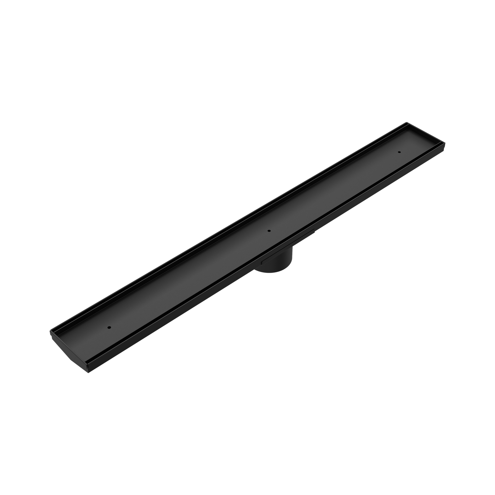 NRFG003hs MB Tile Insert V Channel Floor Grate 80mm Outlet With Hole Saw Matte Black image 1